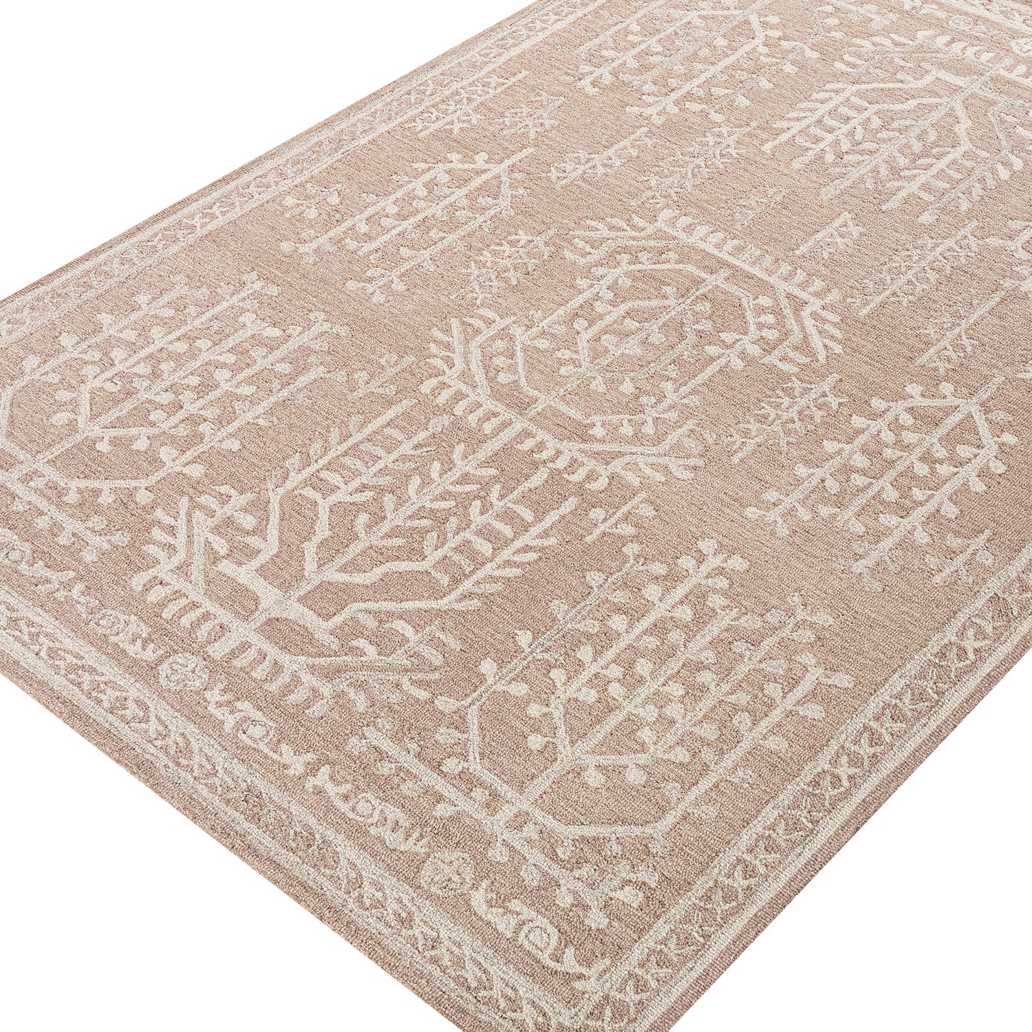 Varanasi Taupe Traditional Hand Tufted Wool Rug - Image 3