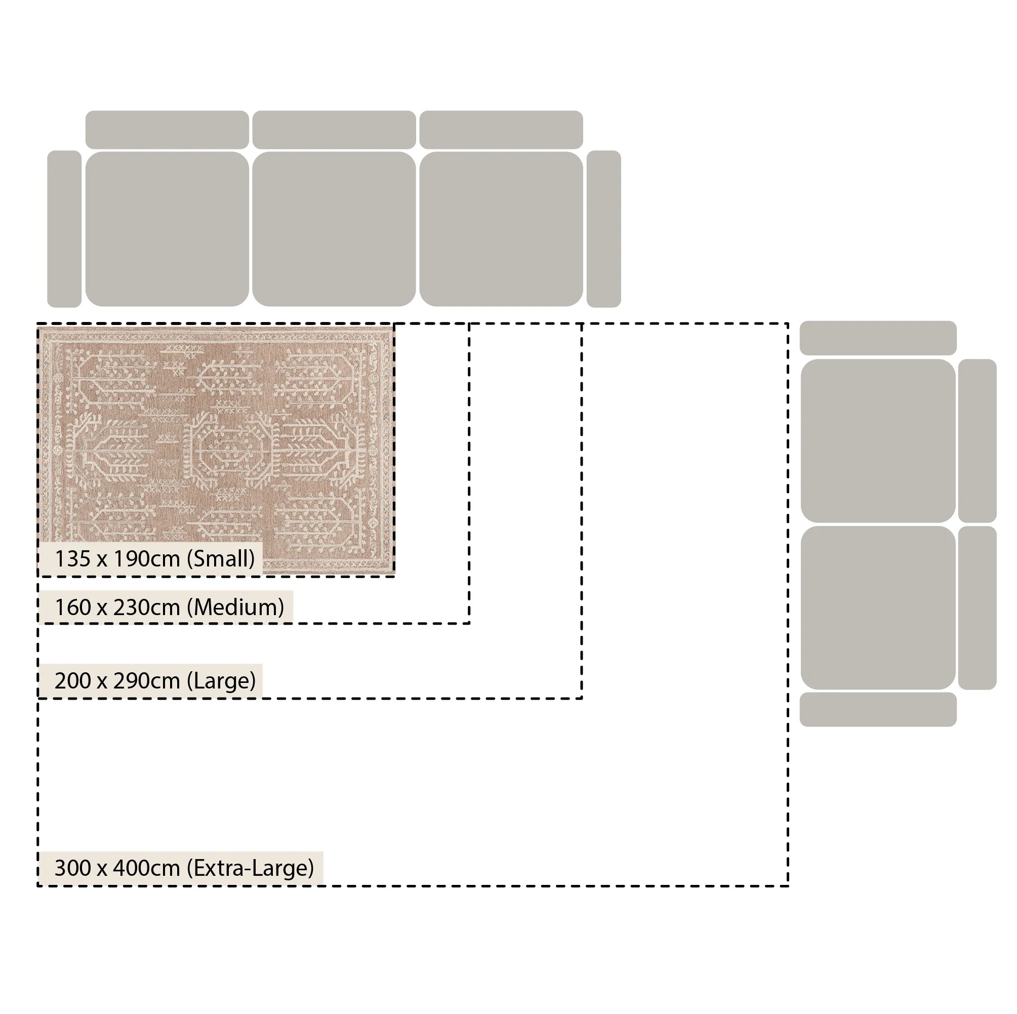 Varanasi Taupe Traditional Hand Tufted Wool Rug - Image 4