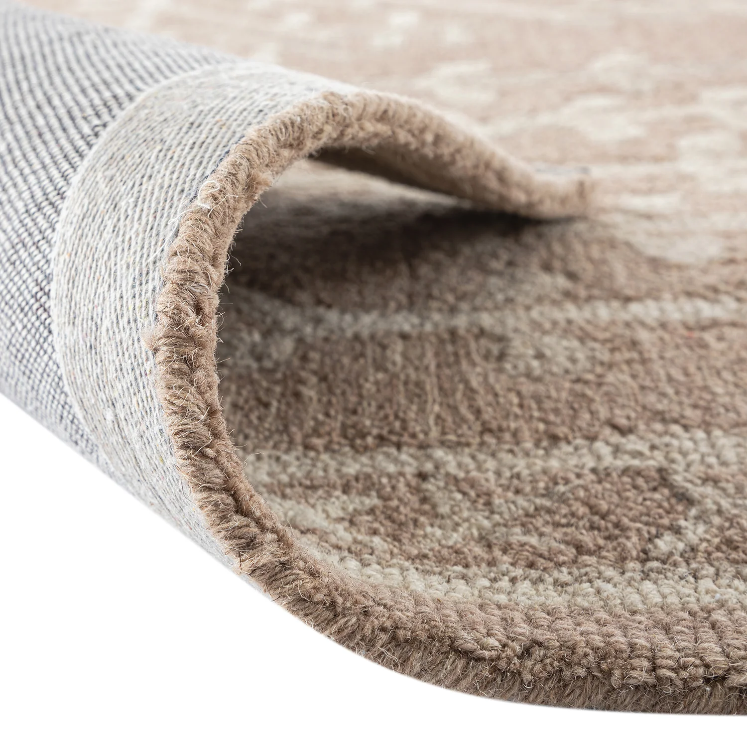Varanasi Taupe Traditional Hand Tufted Wool Rug - Image 7
