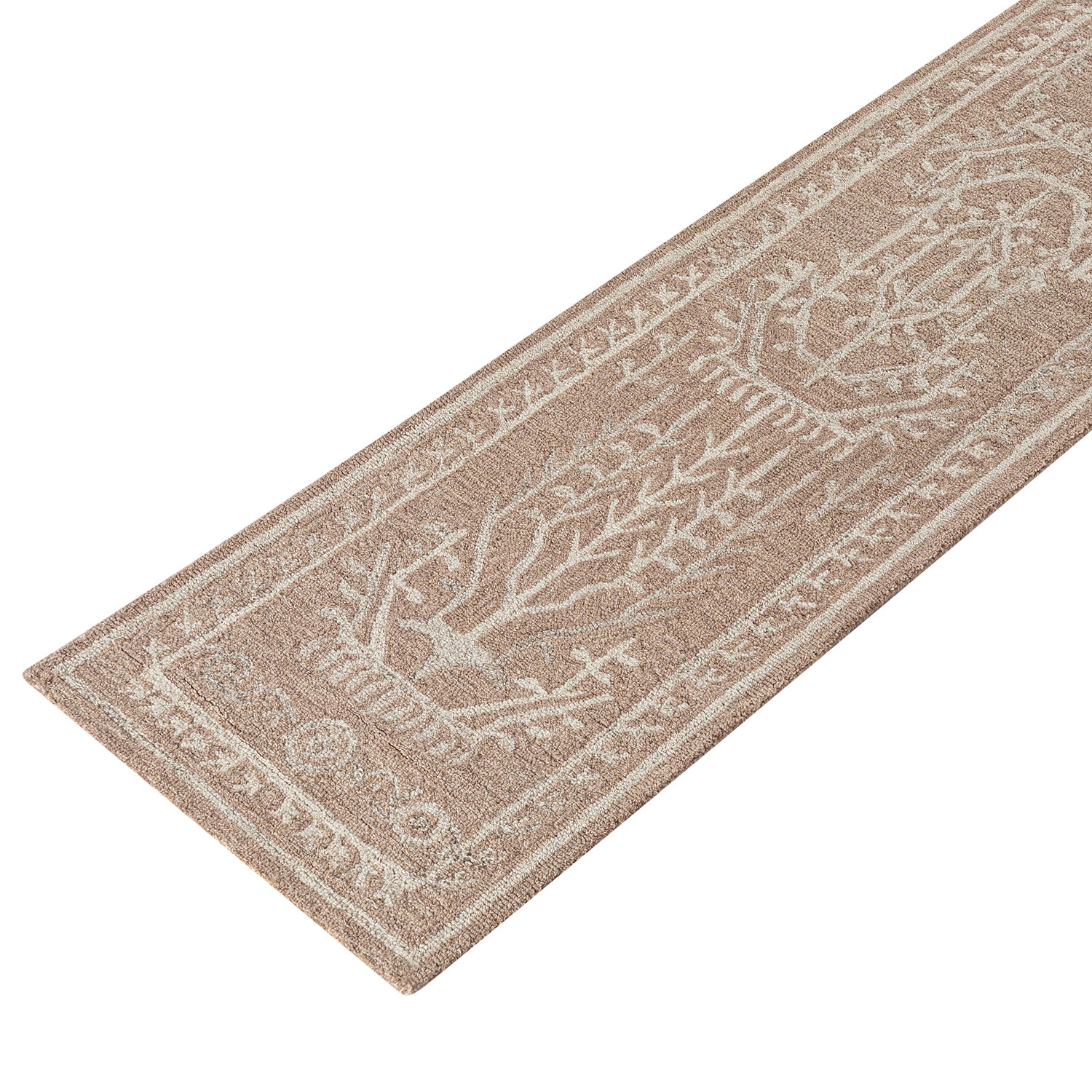 Varanasi Taupe Traditional Hand Tufted Wool Runner - Image 2
