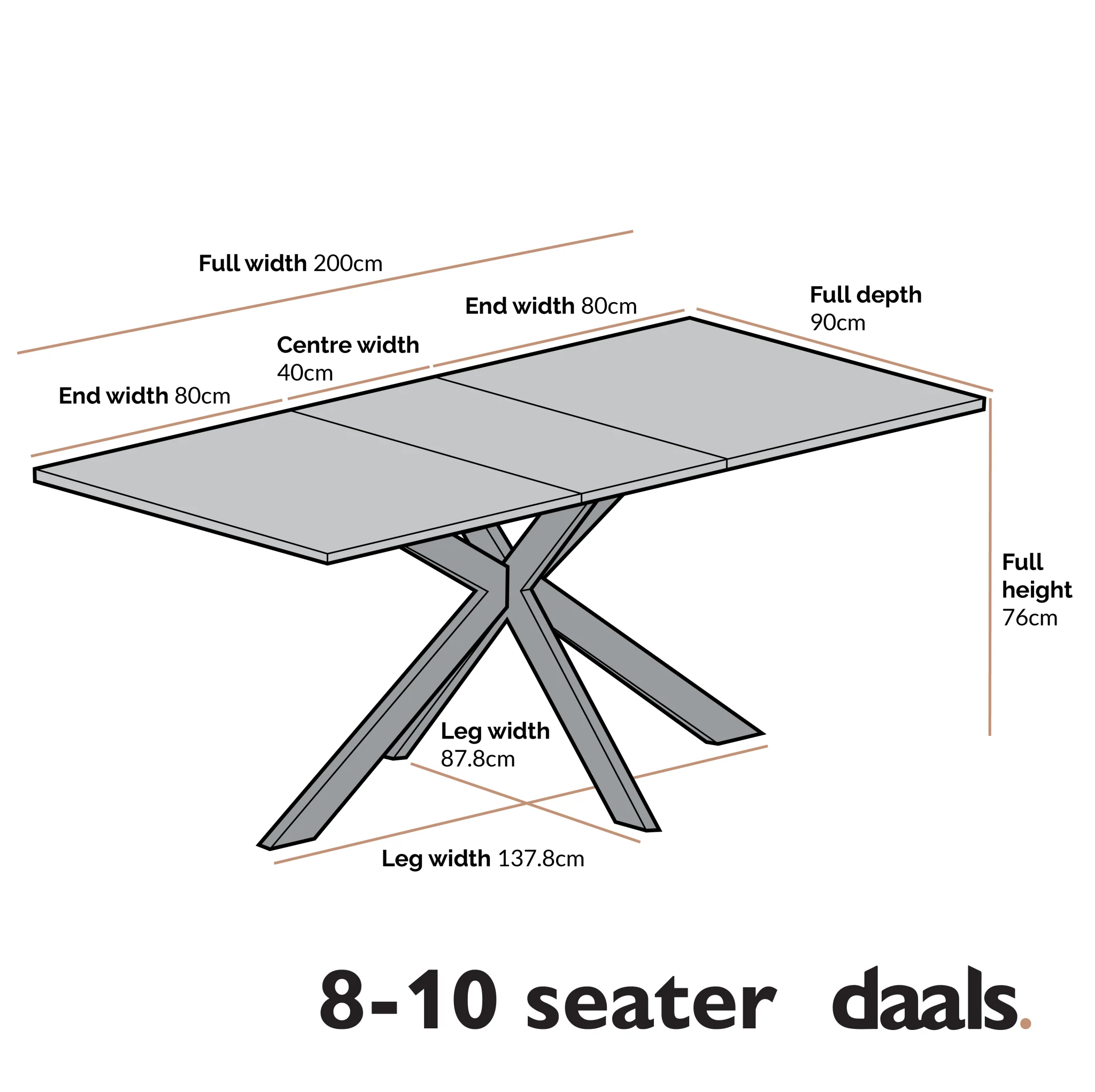 Varden Black Ceramic Extending Dining Table - Image 6