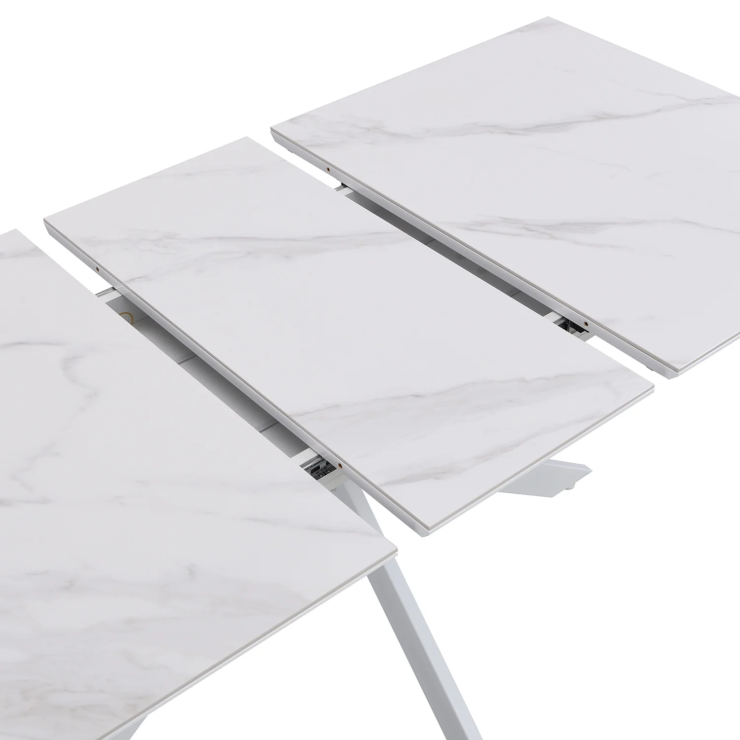 Varden White Ceramic Extending Dining Table - Image 10