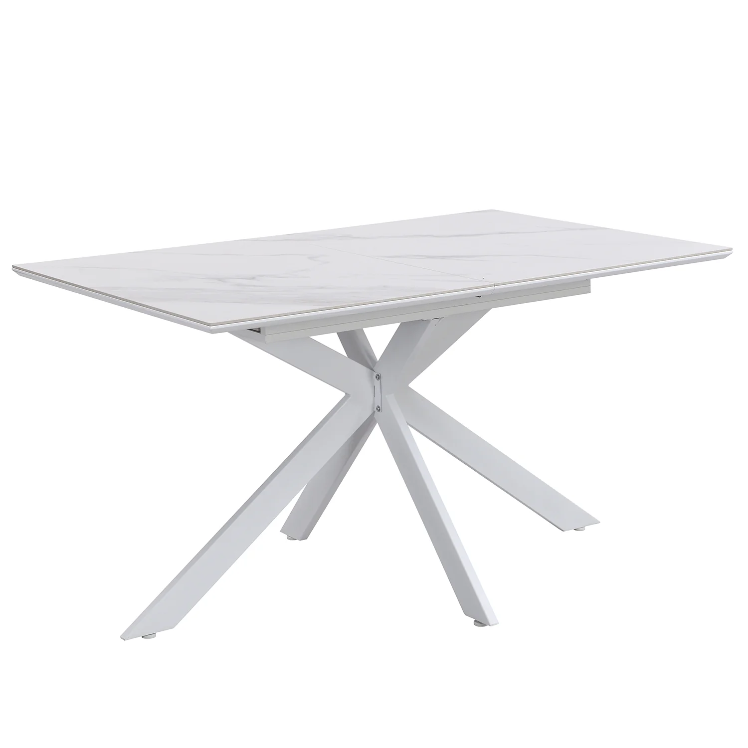 Varden White Ceramic Extending Dining Table - Image 7