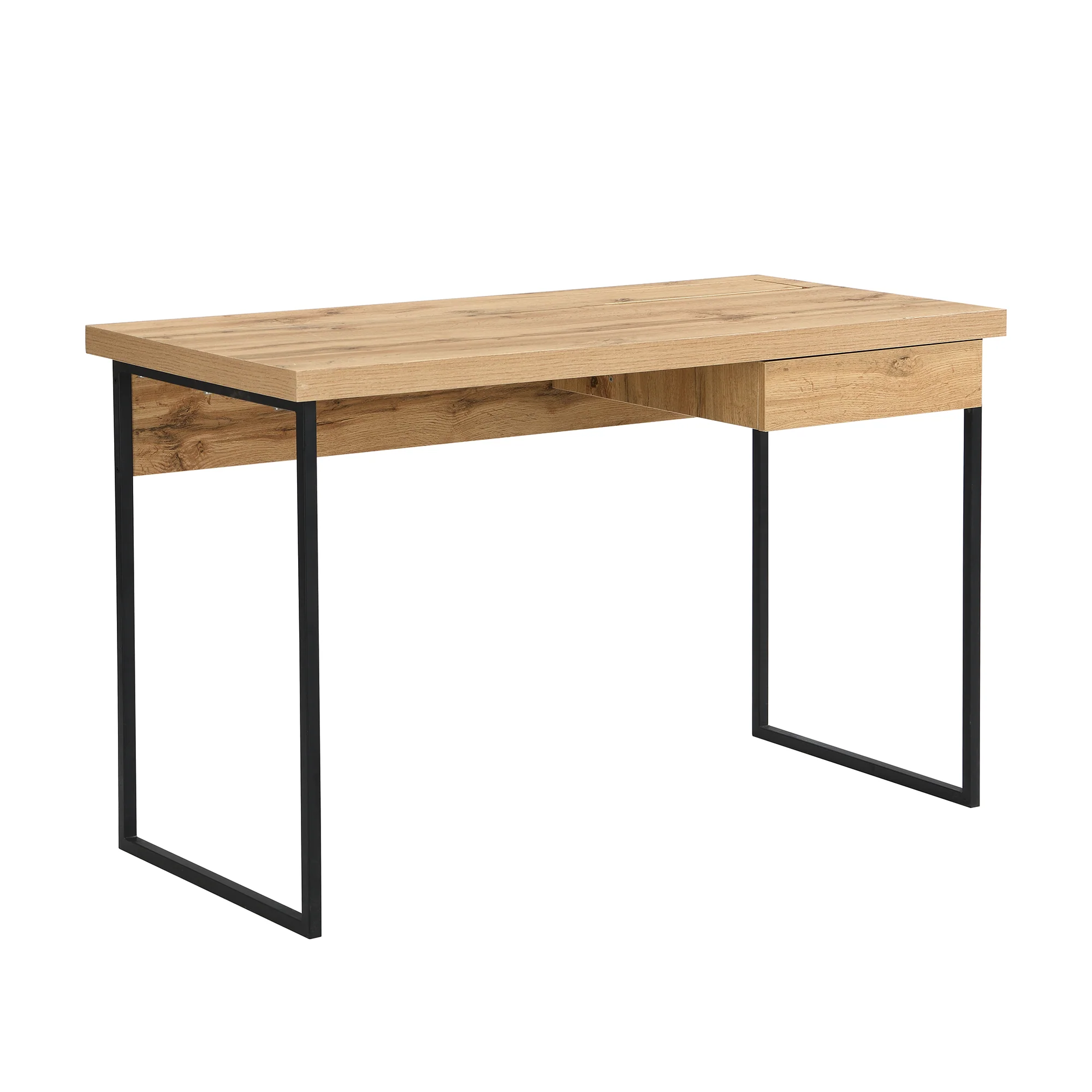 Vaxjo 1 Drawer Oak Effect Desk with Cable Management Storage - Image 3