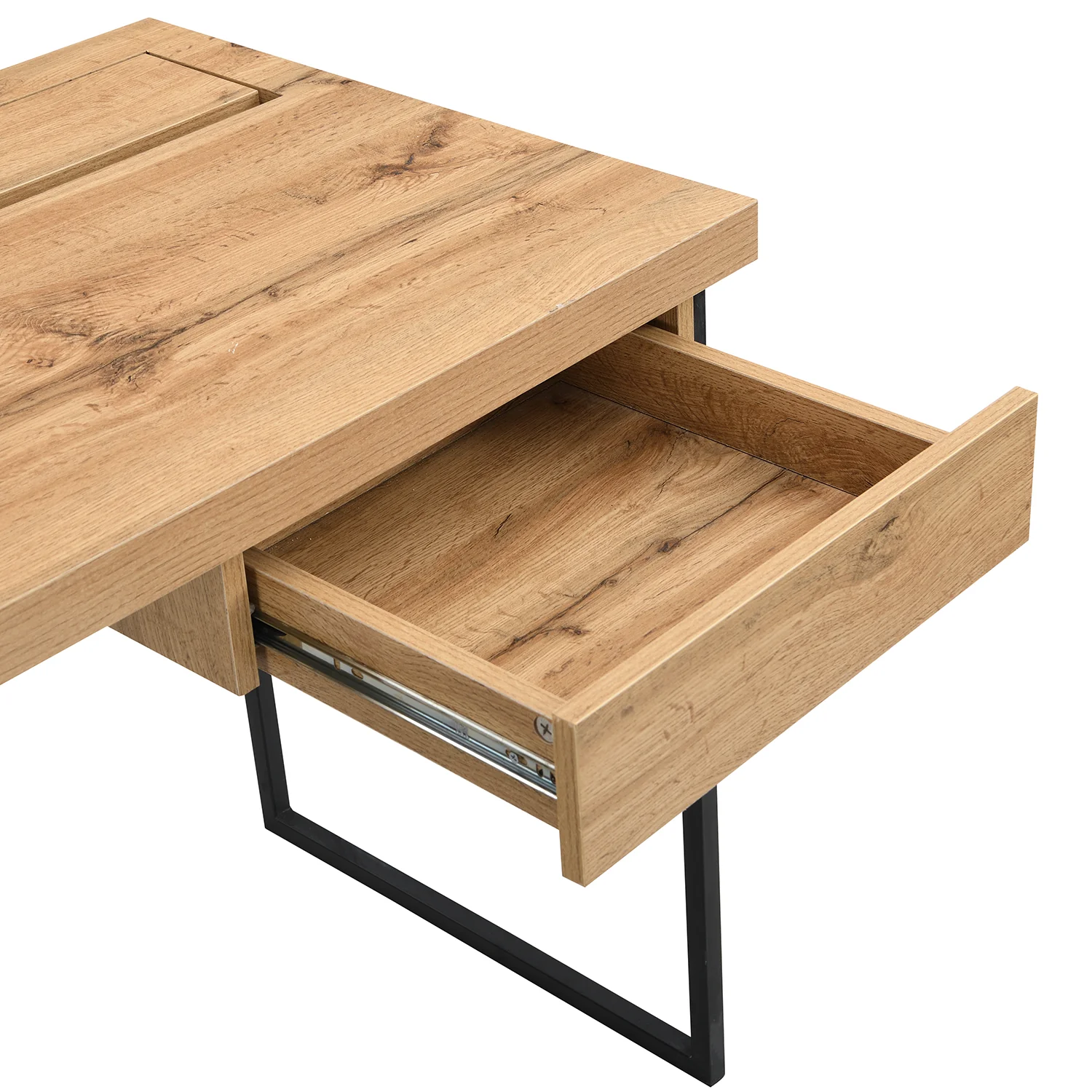 Vaxjo 1 Drawer Oak Effect Desk with Cable Management Storage - Image 8