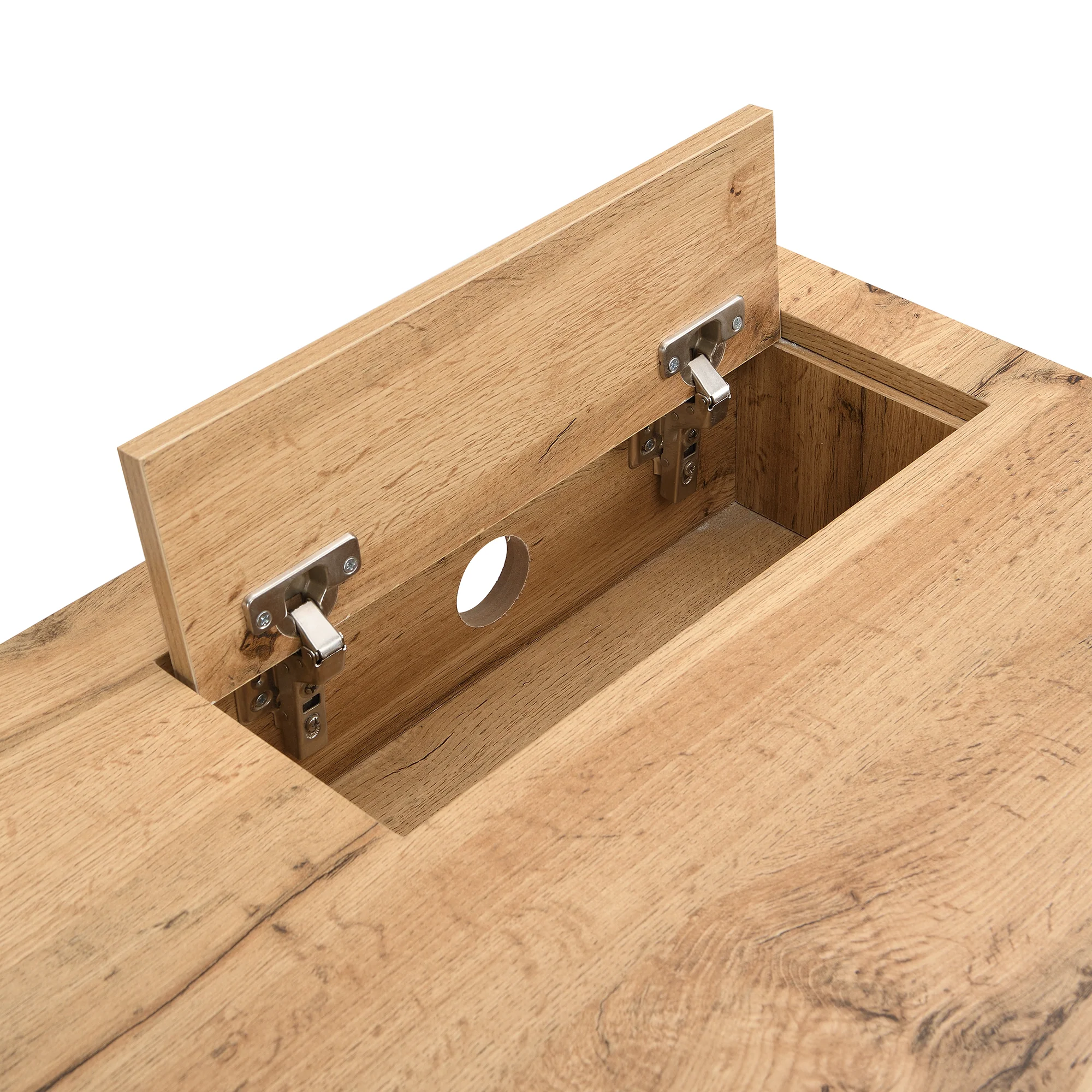 Vaxjo 1 Drawer Oak Effect Desk with Cable Management Storage - Image 9