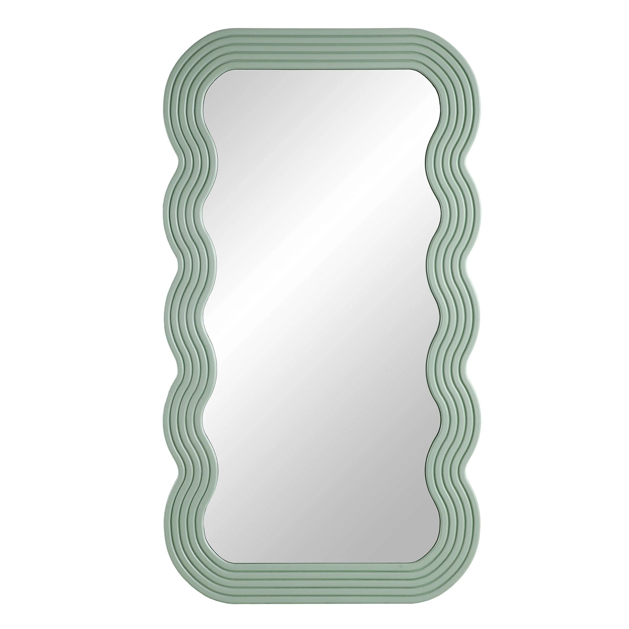 Venus Full Length Wave Mirror 180 x 100 cm, Sage Green - Image 3