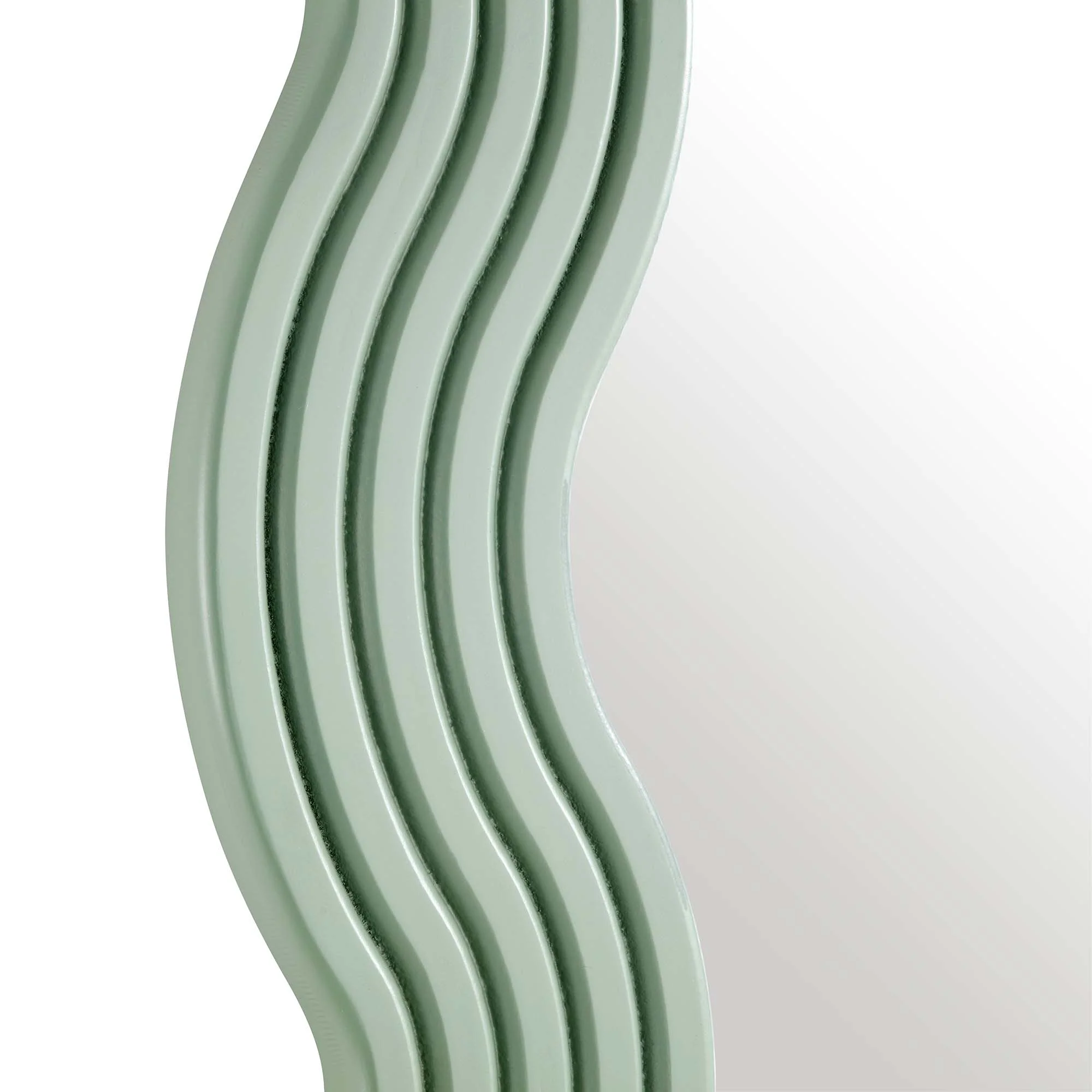 Venus Full Length Wave Mirror 180 x 100 cm, Sage Green - Image 8
