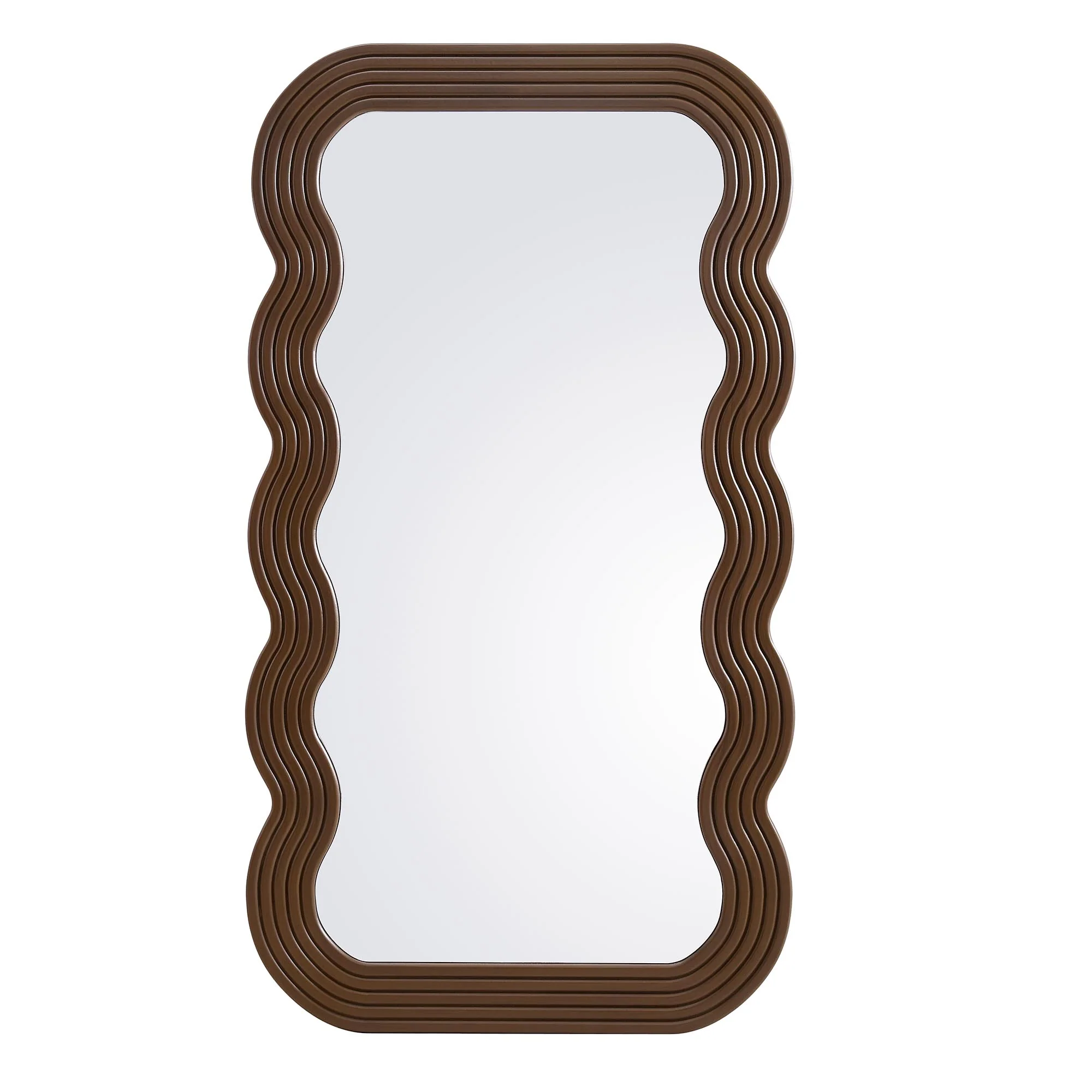 Venus Full Length Wave Mirror 180 x 100 cm, Walnut - Image 3
