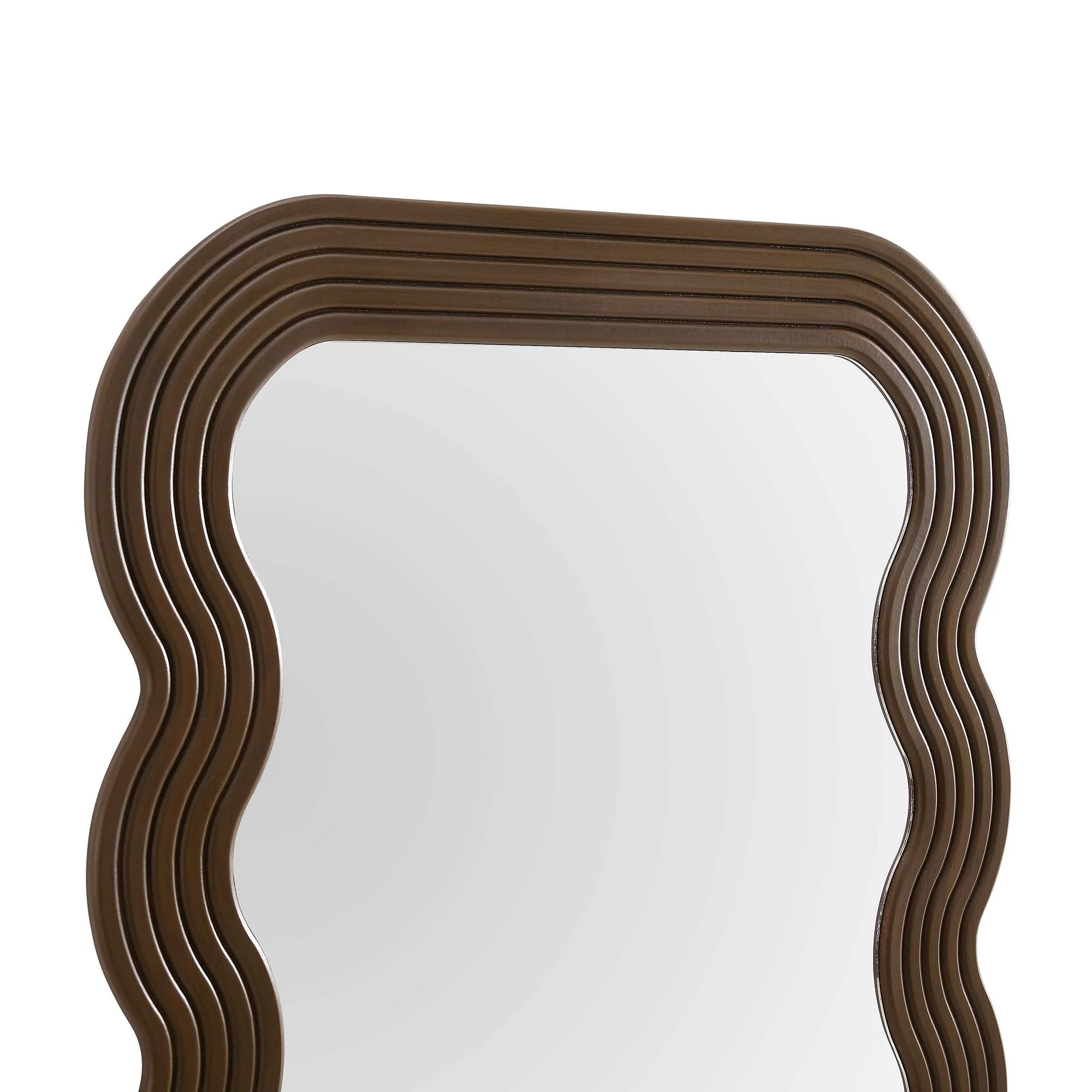 Venus Full Length Wave Mirror 180 x 100 cm, Walnut - Image 6