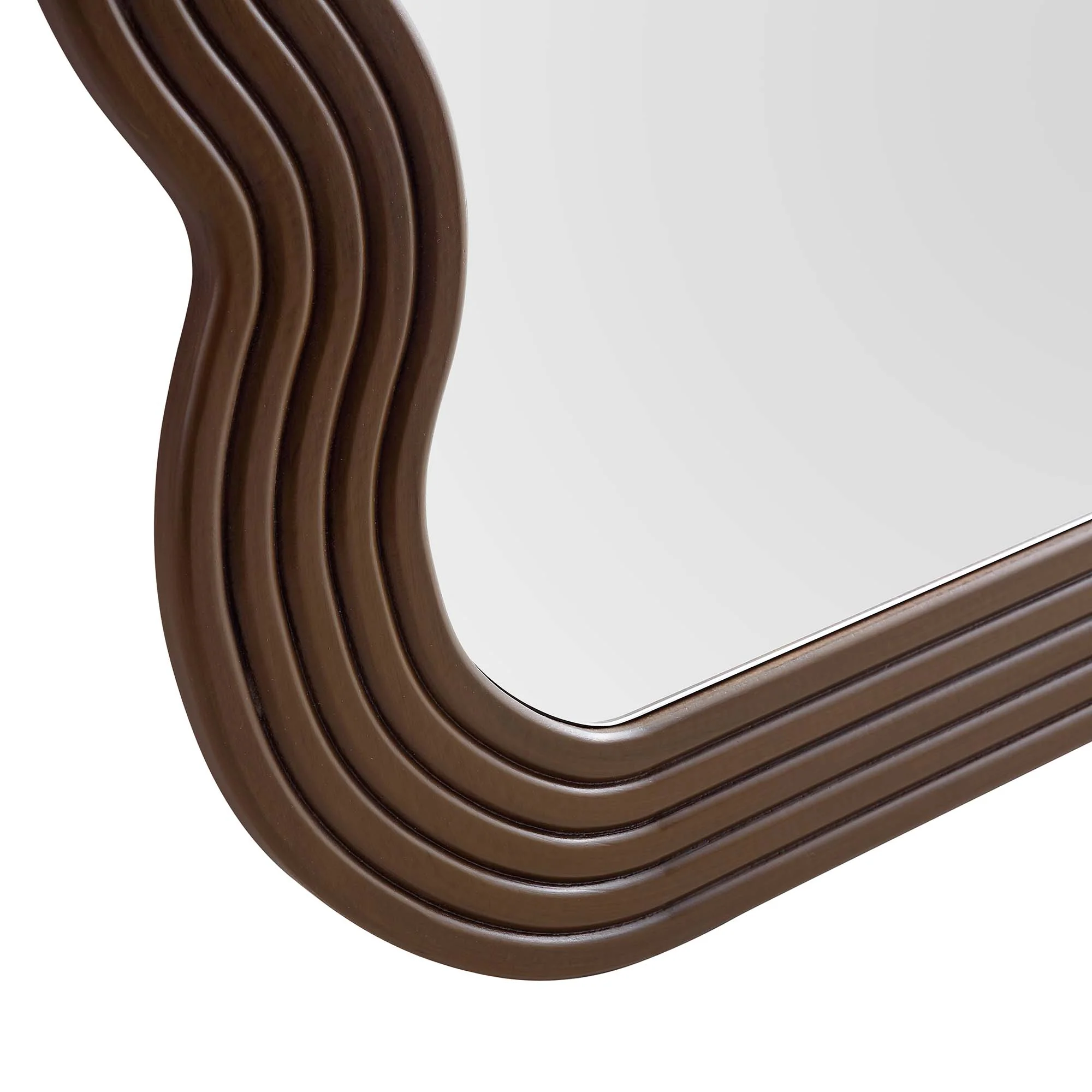 Venus Full Length Wave Mirror 180 x 100 cm, Walnut - Image 8
