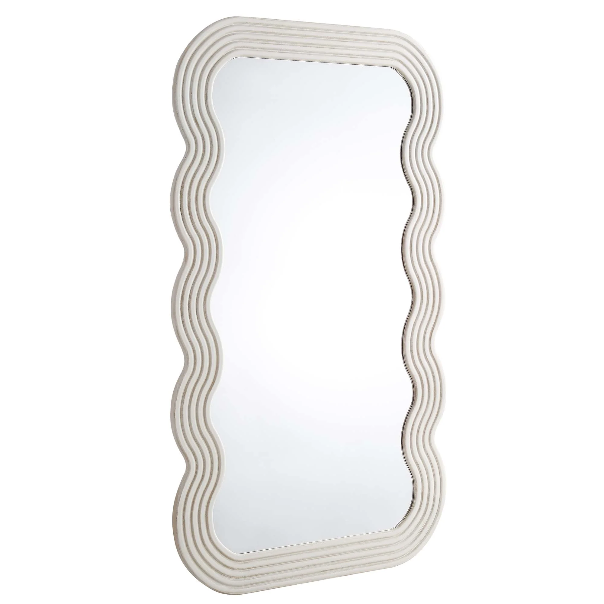 Venus Full Length Wave Mirror 180 x 100 cm, Washed White - Image 4