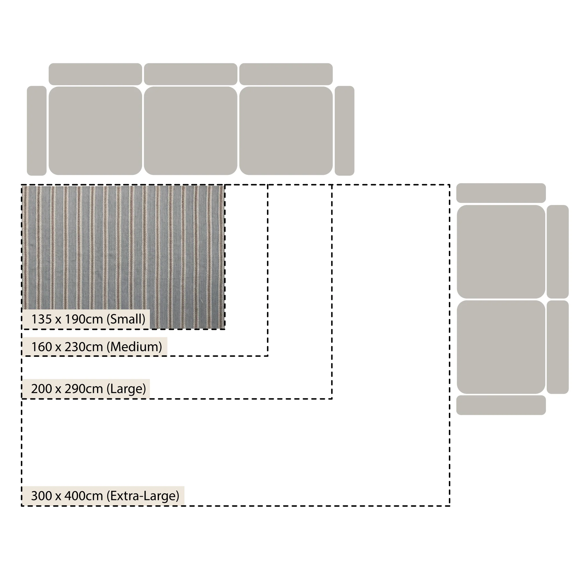 Villa Stripe Indoor Outdoor Handwoven Grey Rug - Image 5
