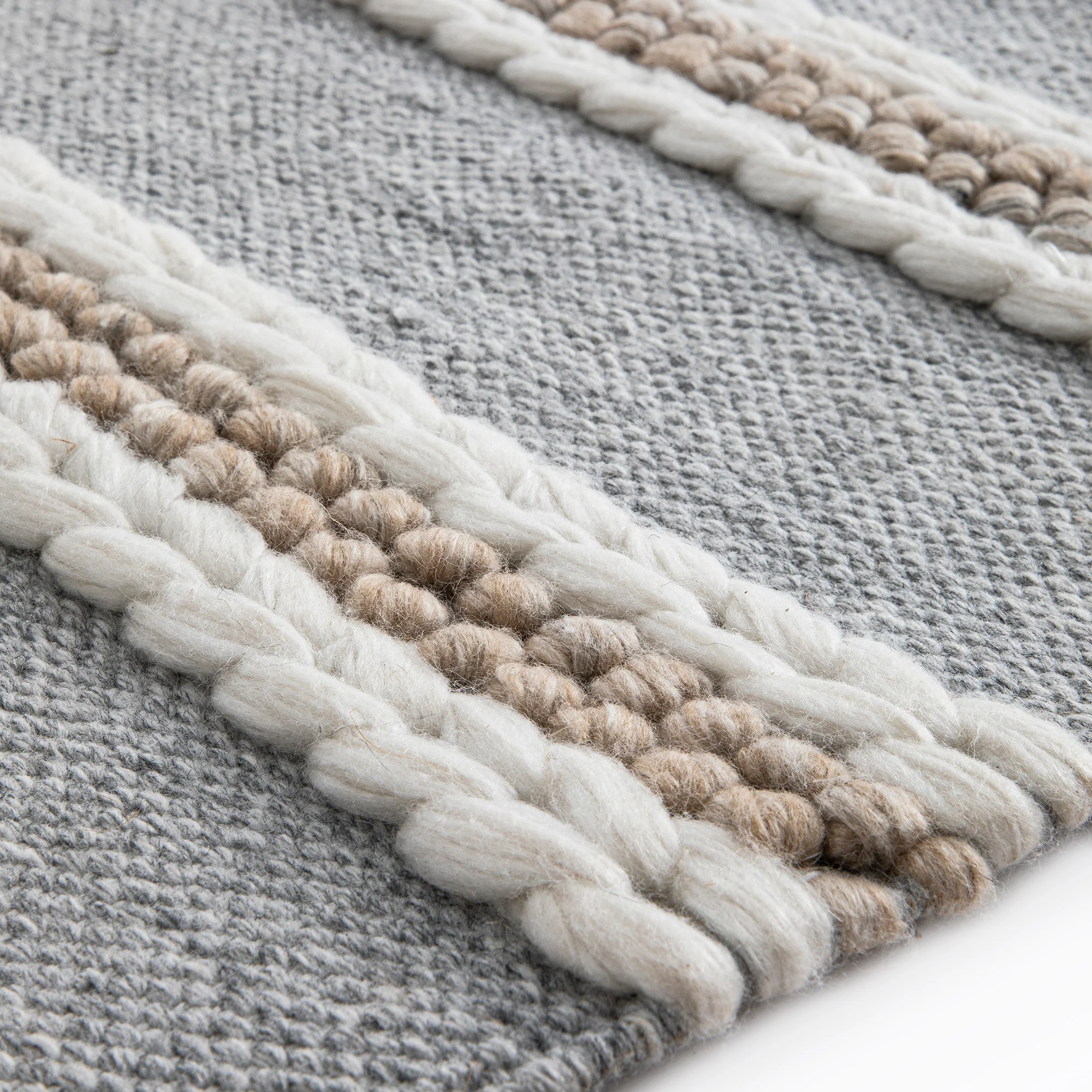 Villa Stripe Indoor Outdoor Handwoven Grey Rug - Image 6