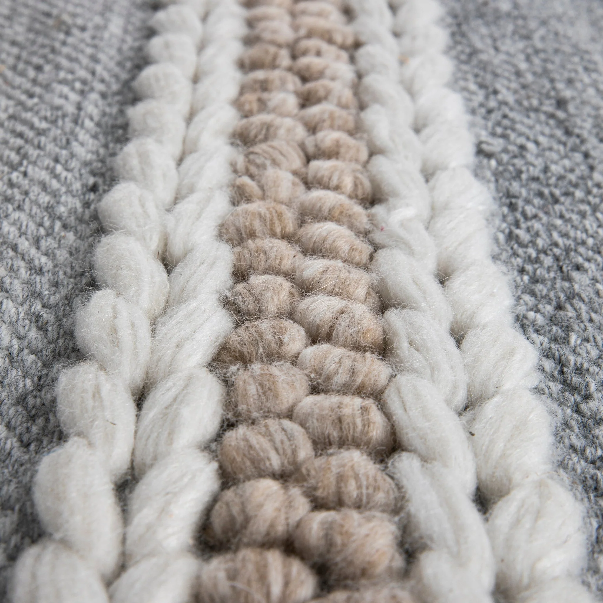 Villa Stripe Indoor Outdoor Handwoven Grey Rug - Image 7
