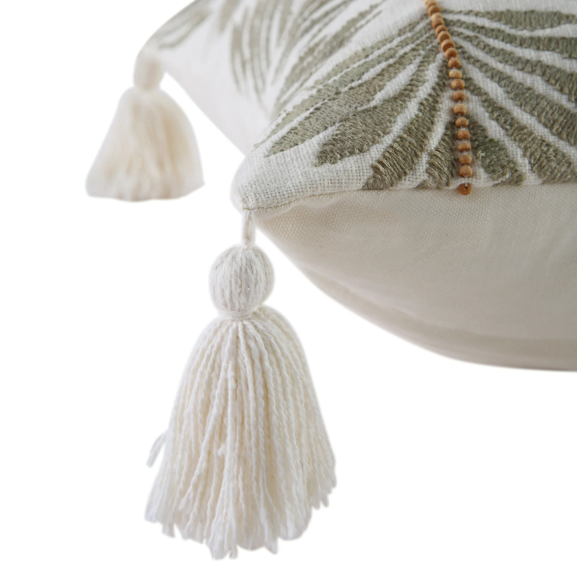 Vine Collection Japonica Hand Embroidered Beaded Cushion - Image 5