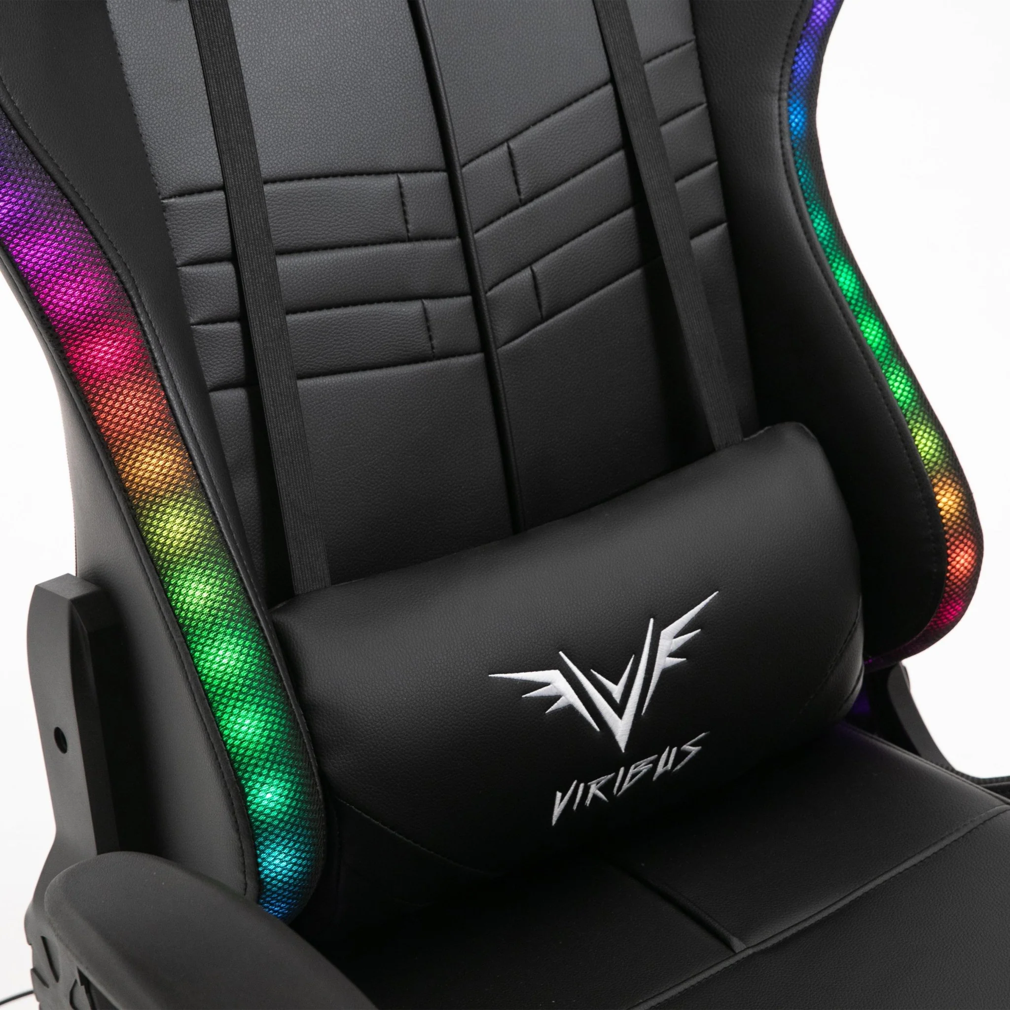 VIRIBUS X1 Office Gaming Chair with 12-Colour LED Light, Black - Image 10