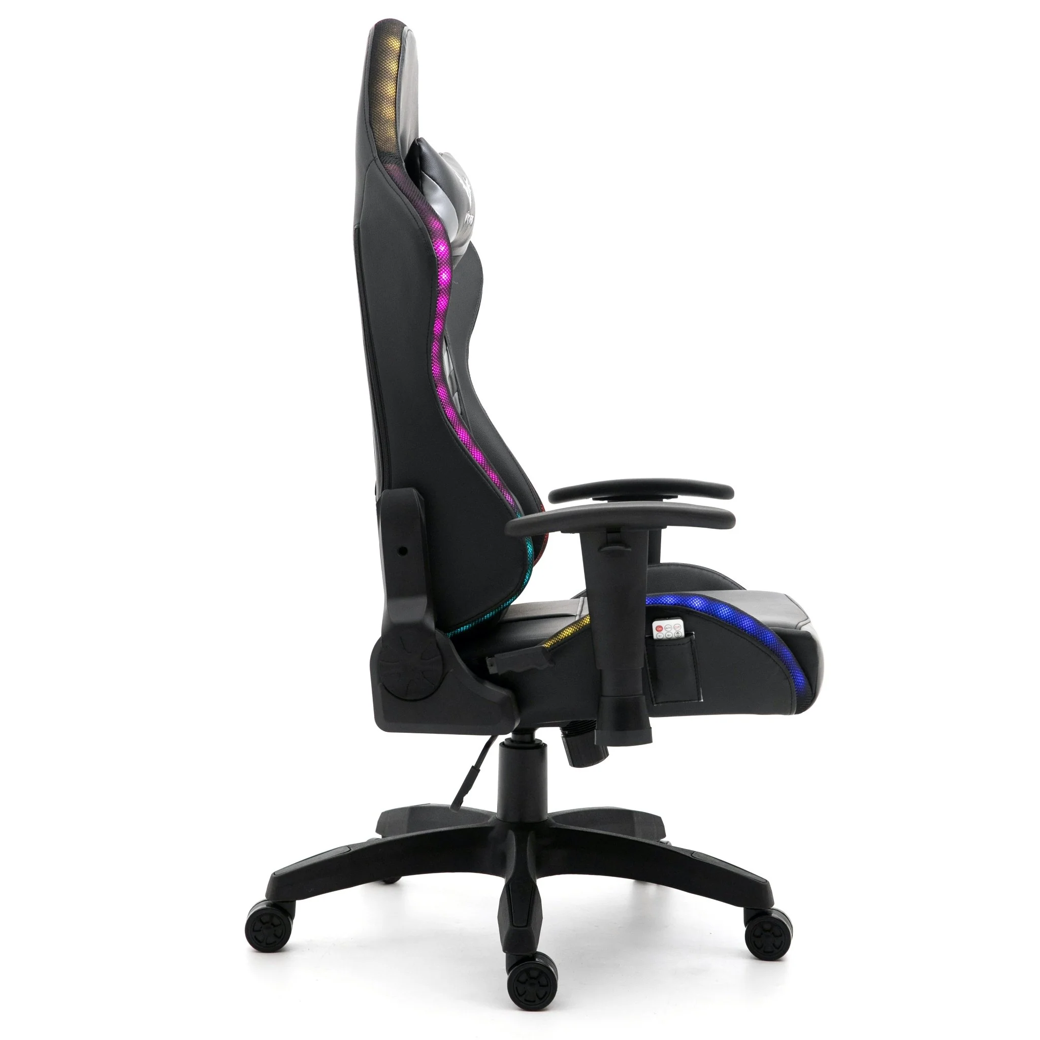 VIRIBUS X1 Office Gaming Chair with 12-Colour LED Light, Black - Image 5