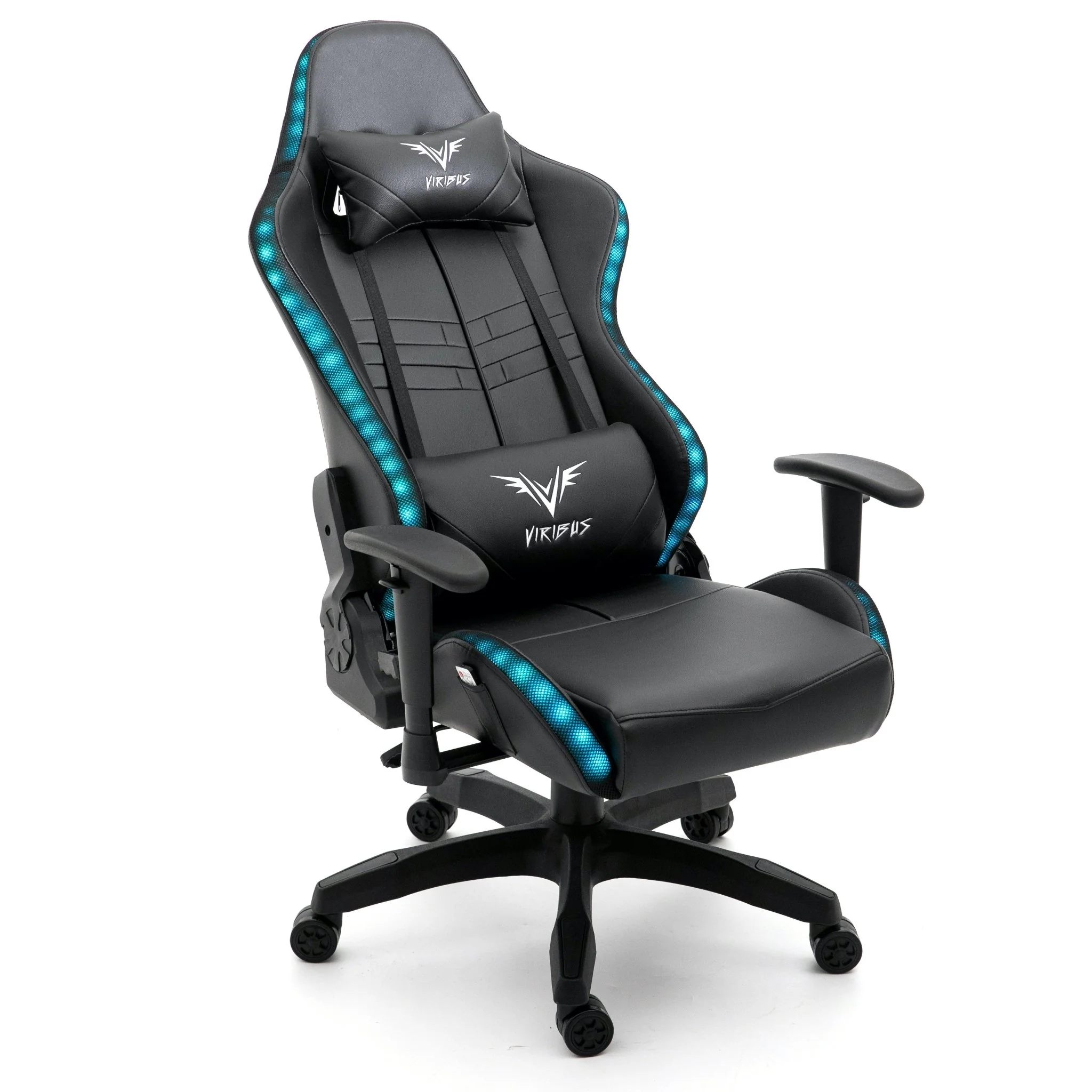 VIRIBUS X1 Office Gaming Chair with 12-Colour LED Light, Black - Image 7