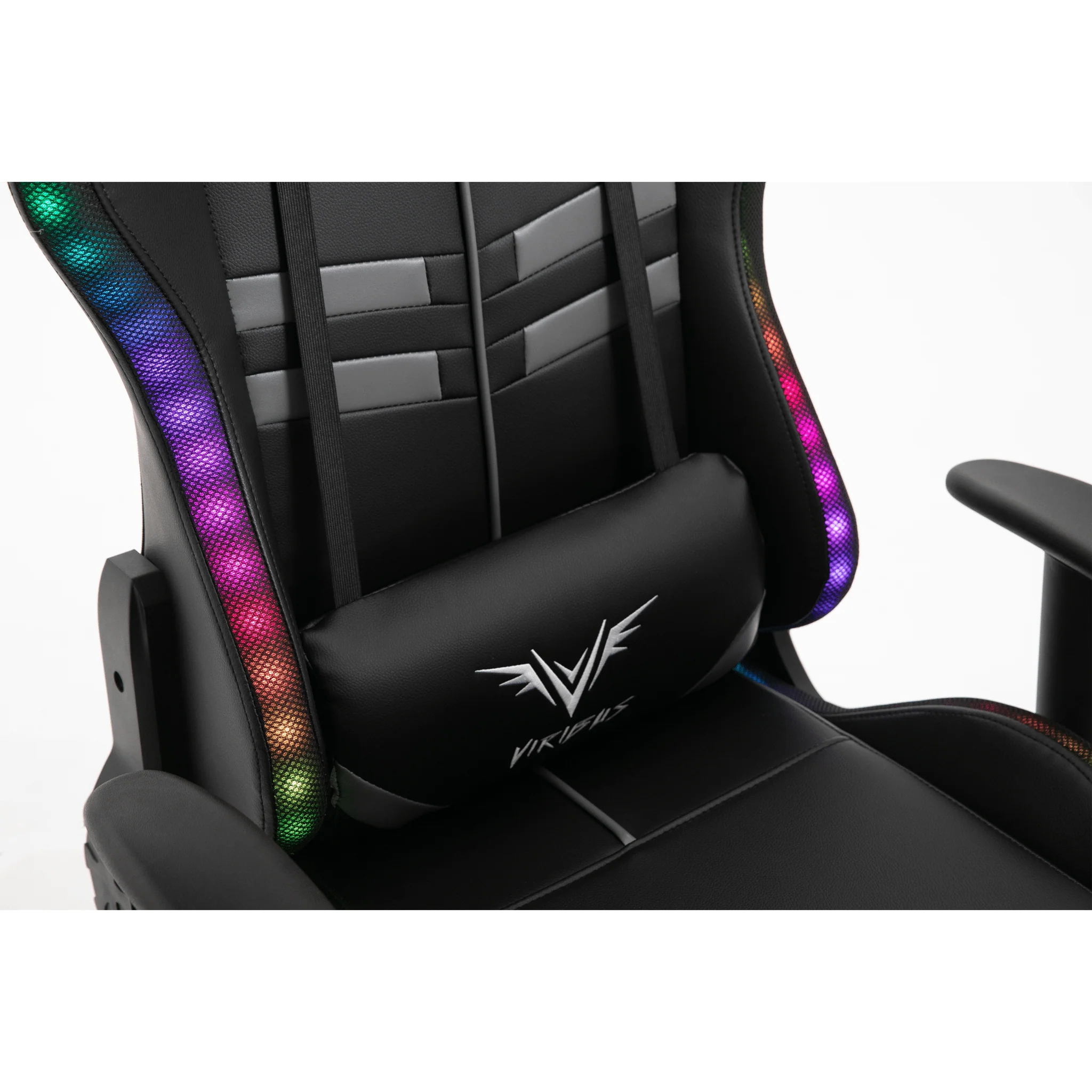 VIRIBUS X1 Office Gaming Chair with 12-Colour LED Lights, Black and Grey - Image 12