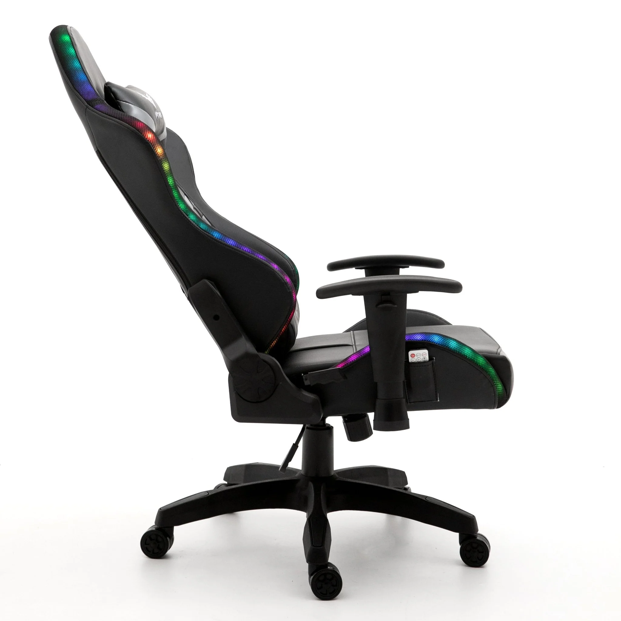 VIRIBUS X1 Office Gaming Chair with 12-Colour LED Lights, Black and Grey - Image 8