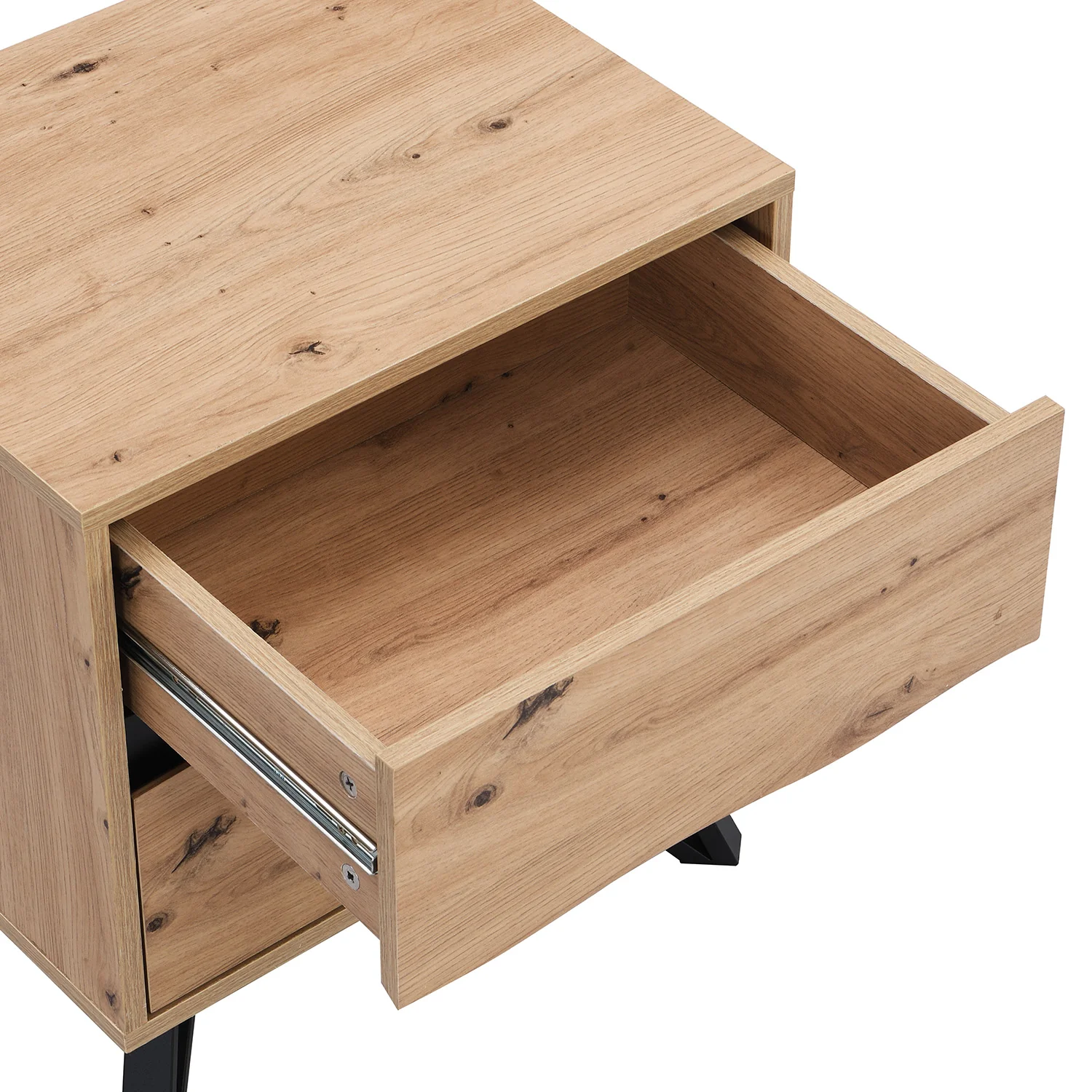 Weston Oak Effect 2 Drawer Bedside Table - Image 11