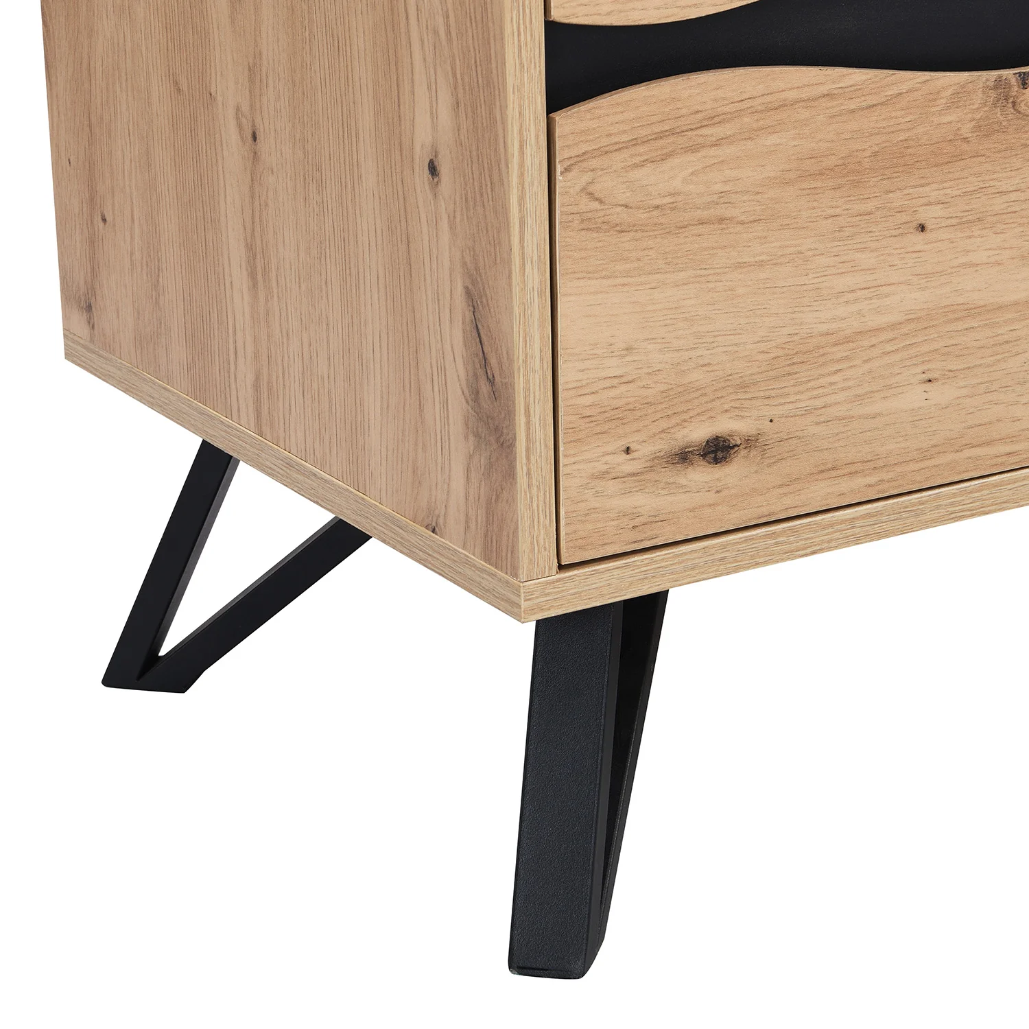 Weston Oak Effect 2 Drawer Bedside Table - Image 13