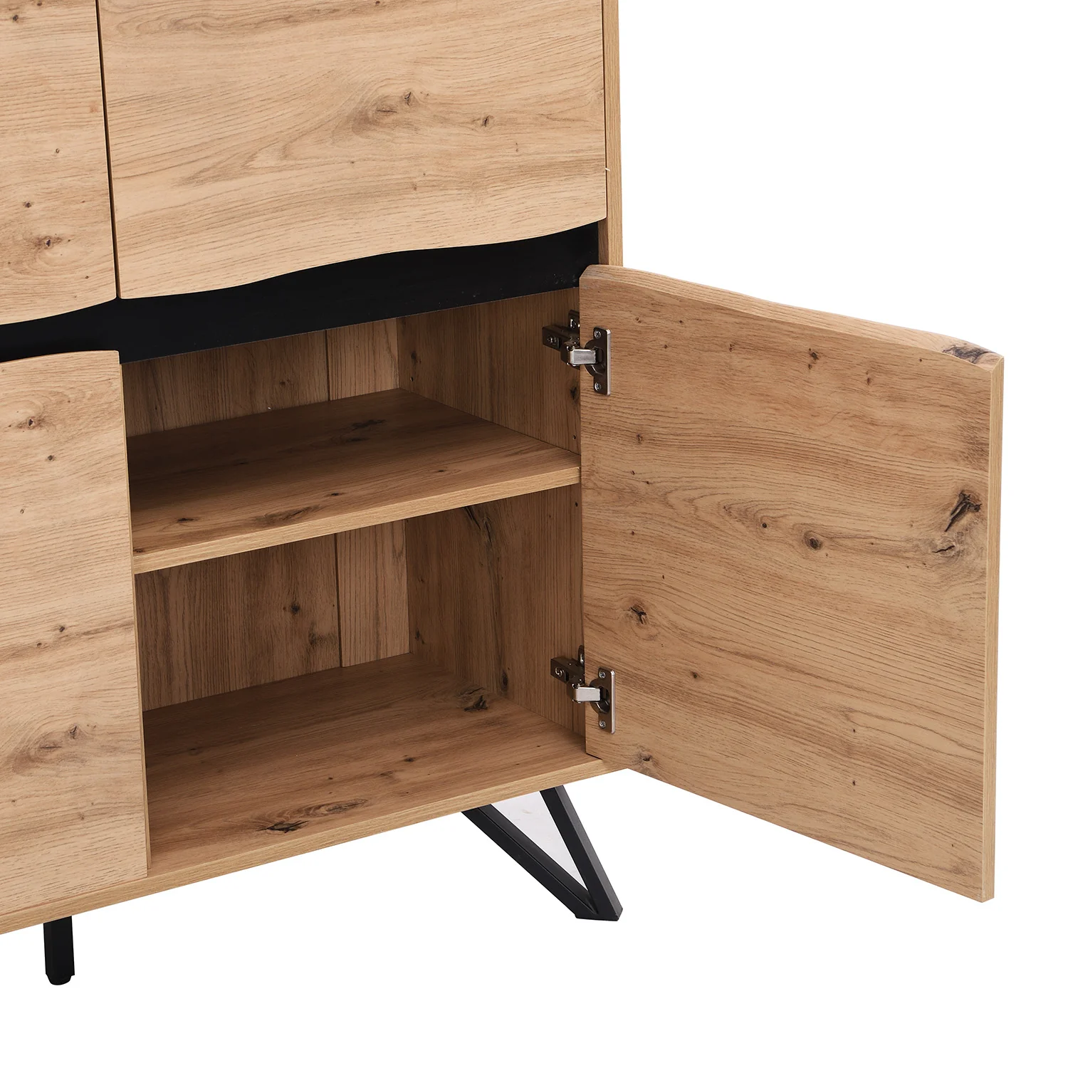 Weston Oak Effect 4 Door Cabinet - Image 10