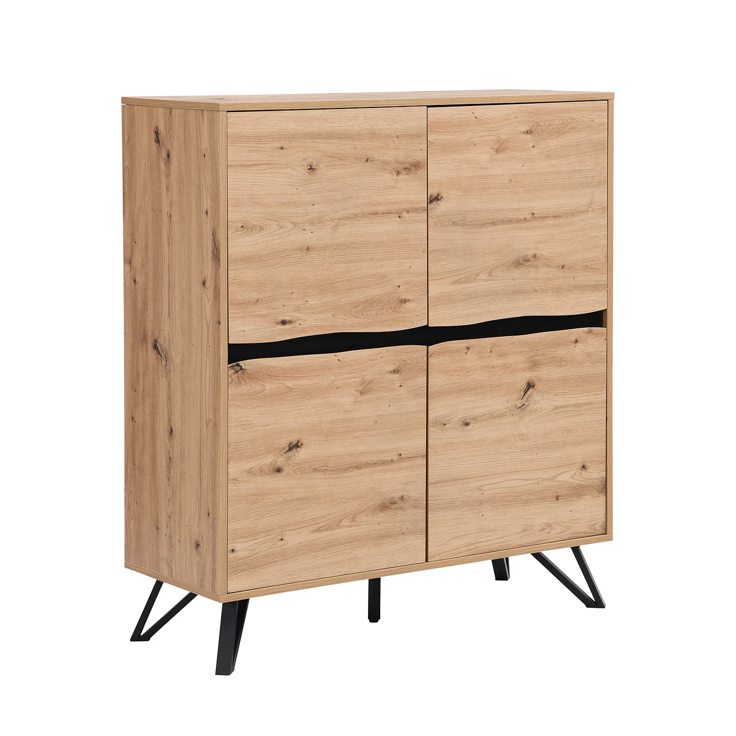 Weston Oak Effect 4 Door Cabinet - Image 5