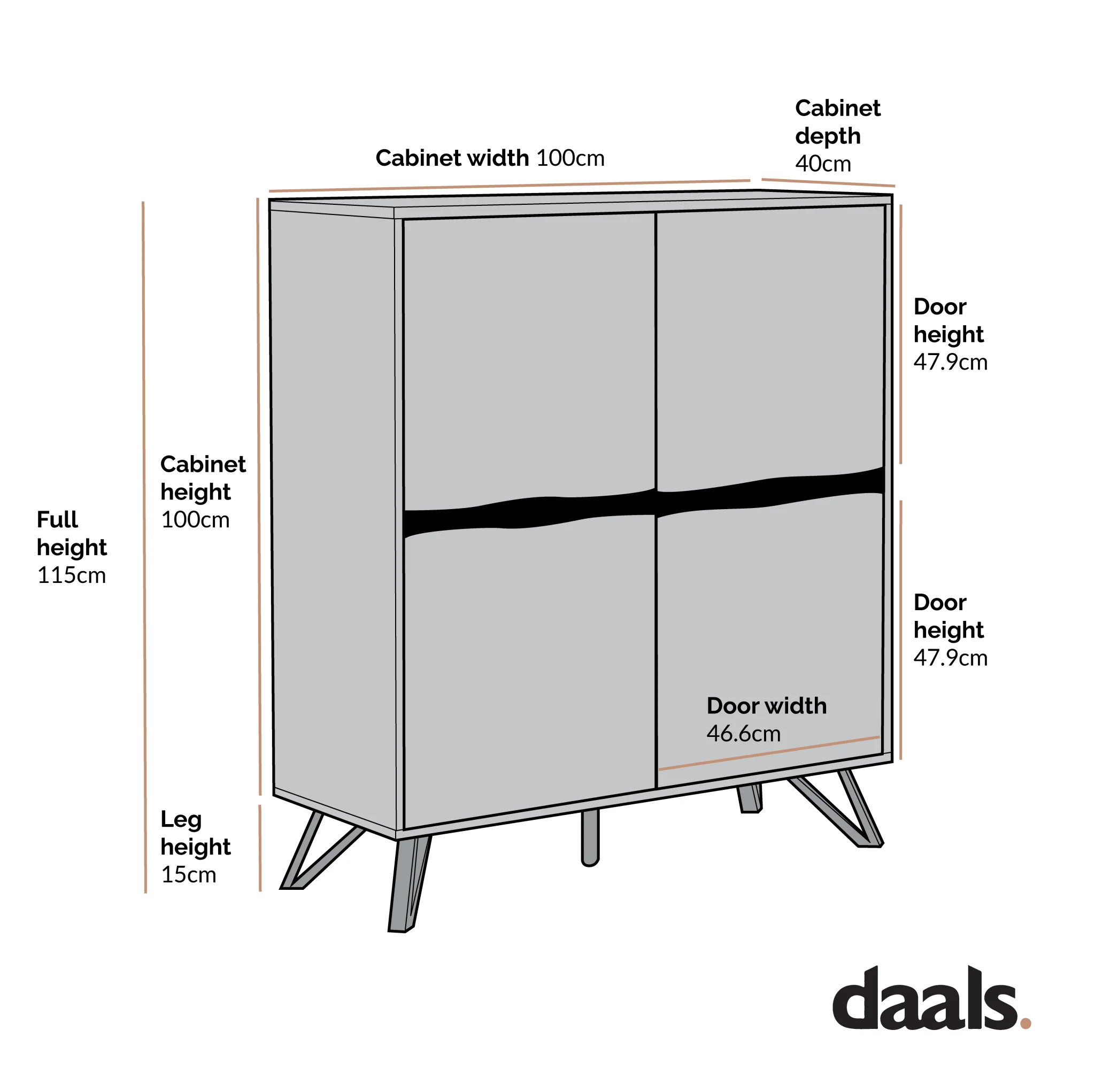 Weston Oak Effect 4 Door Cabinet - Image 6