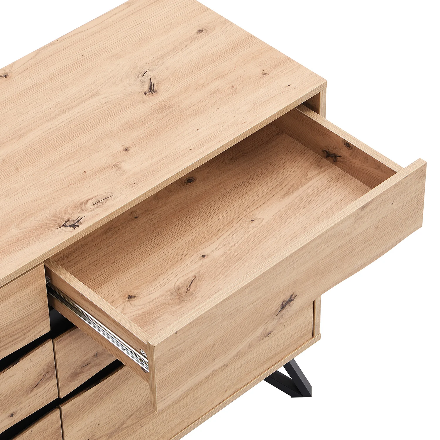 Weston Oak Effect 6 Drawer Chest of Drawers - Image 12