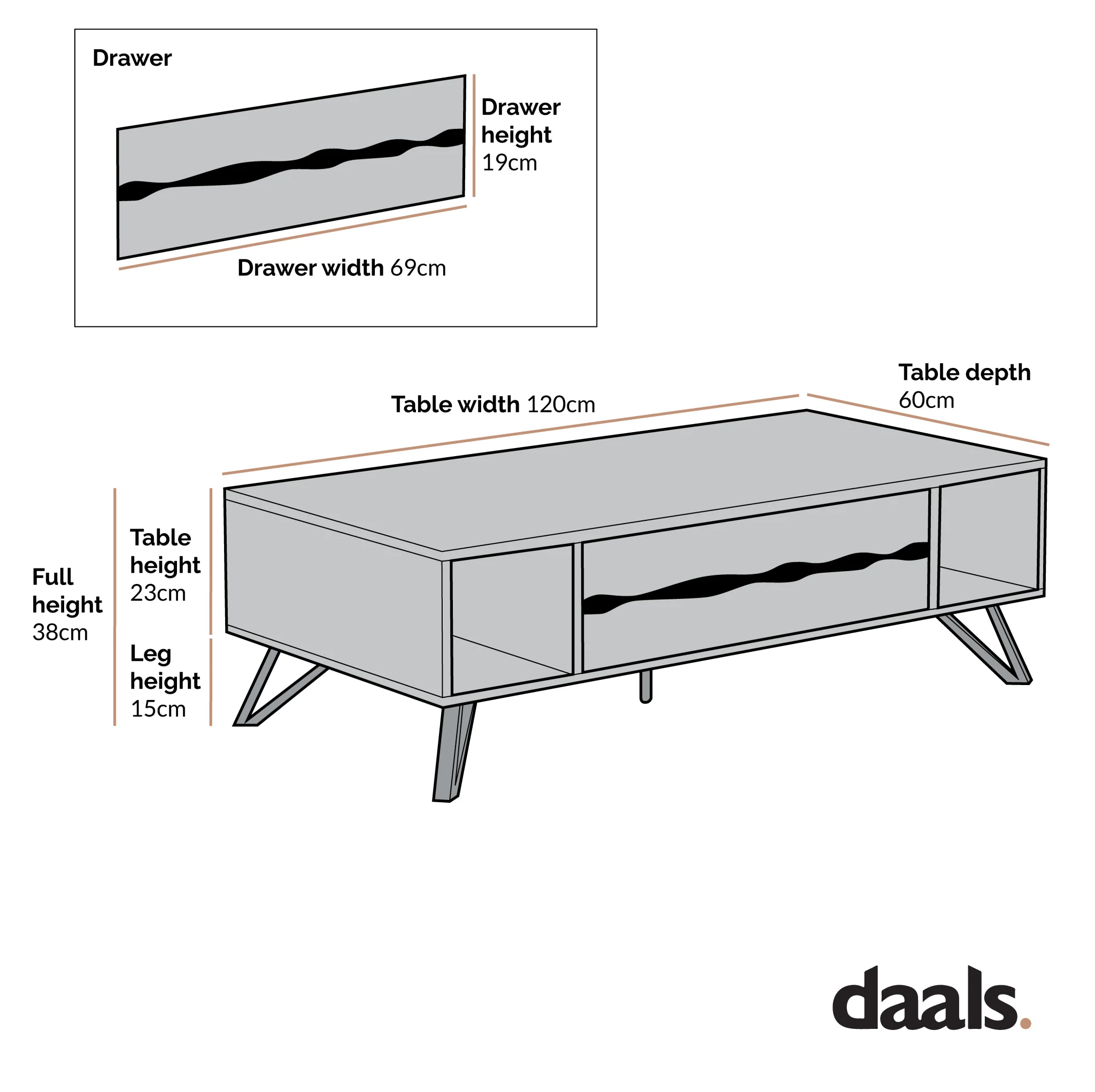 Weston Oak Effect Coffee Table - Image 7