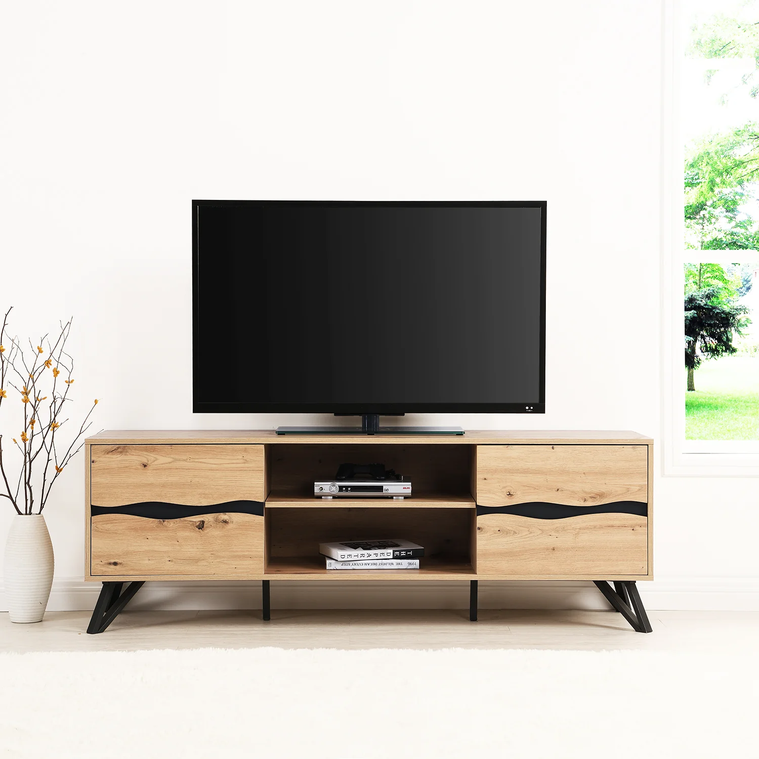 Weston Oak Effect Wide TV Unit - Image 5