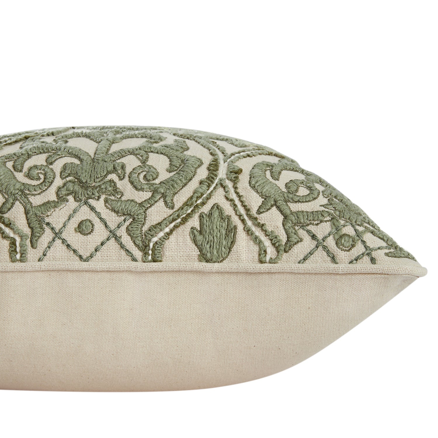 Willow Sage Green Gilded Grove Embroidered Cushion - Image 2