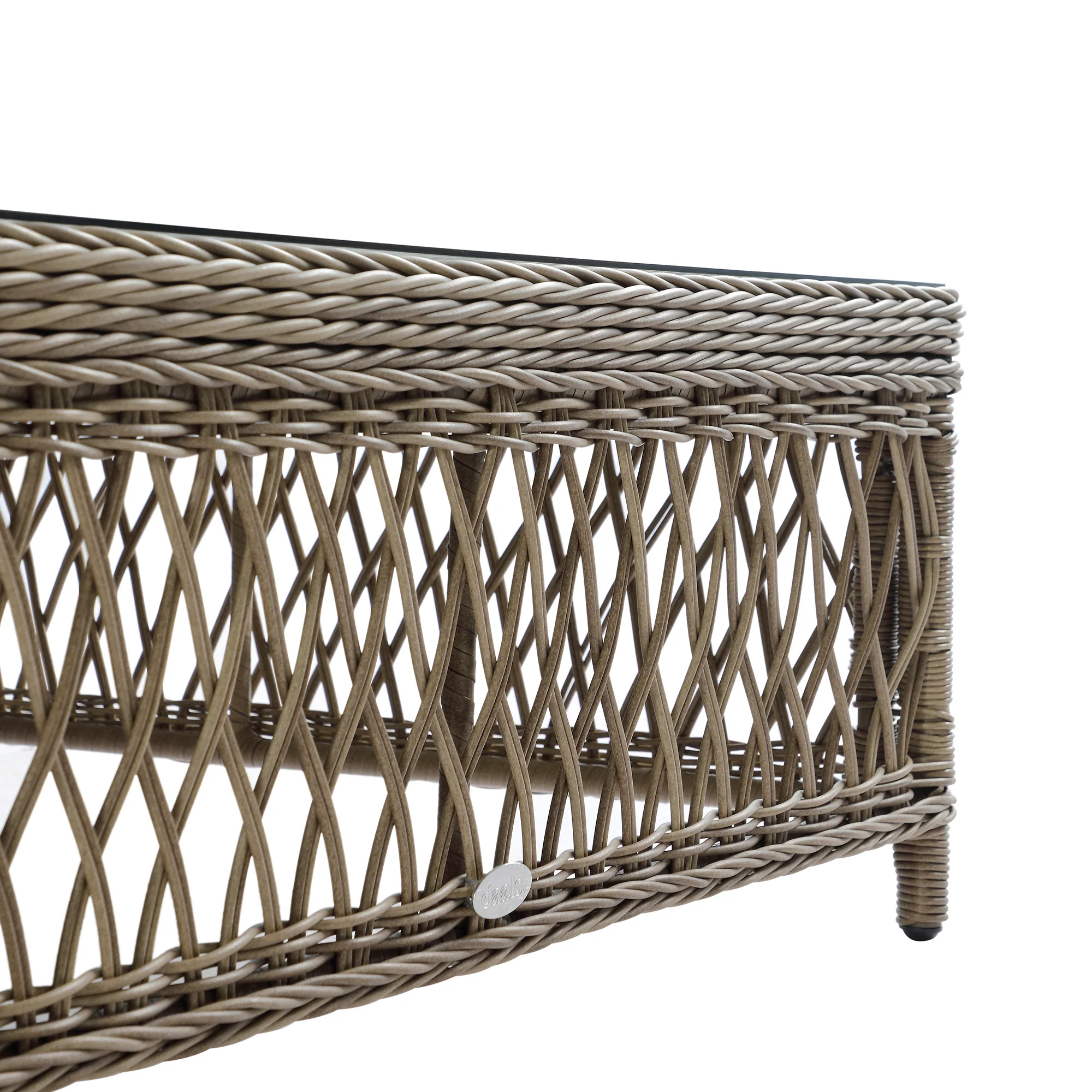 Willowbrook Lattice Weave Rattan 7-Seater Large Sofa Set, Natural - Image 8