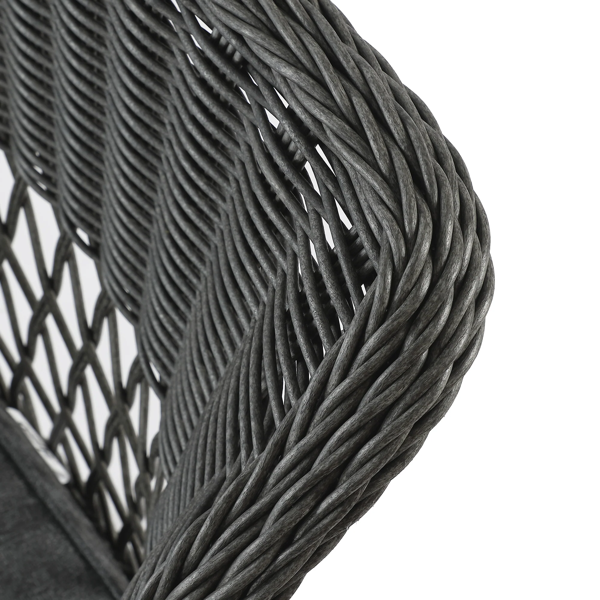 Willowbrook Lattice Weave Rattan Bistro Set, Dark Grey - Image 18