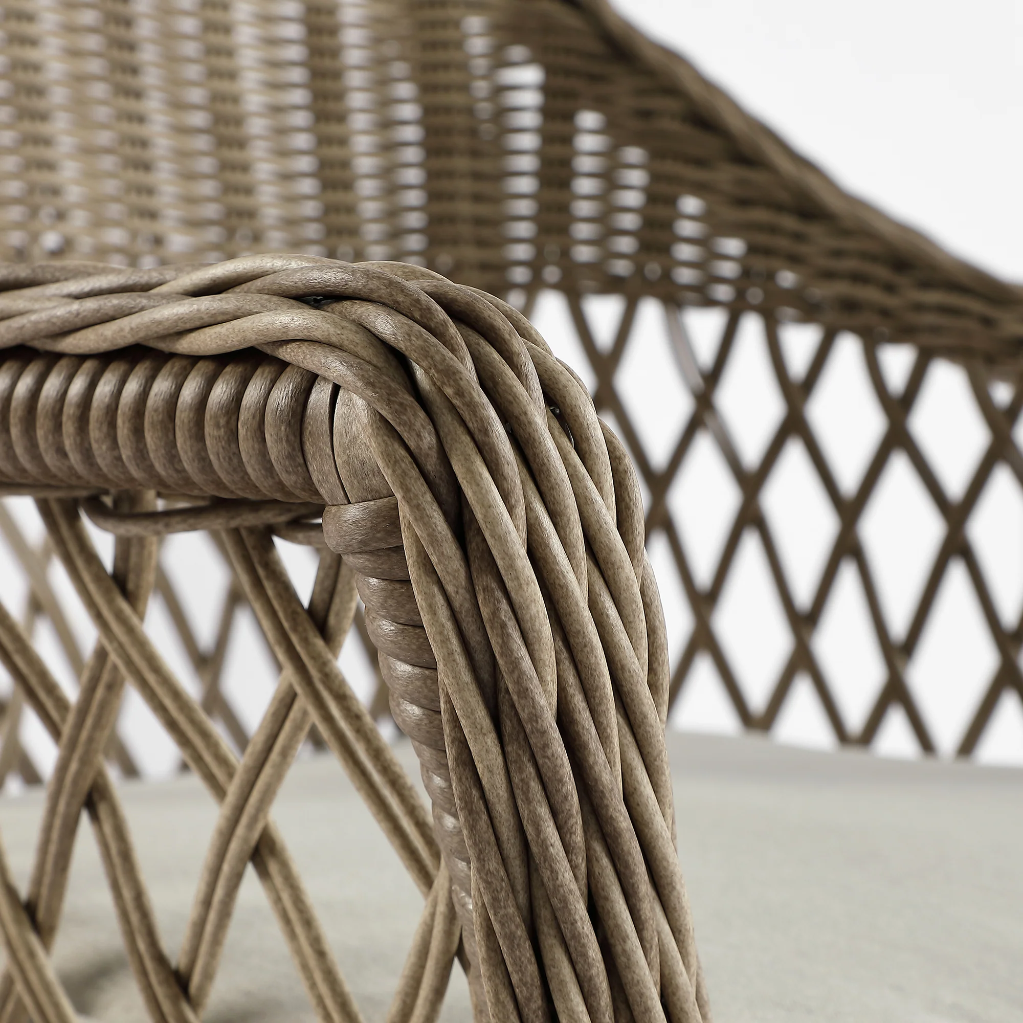 Willowbrook Lattice Weave Rattan Bistro Set, Natural - Image 16