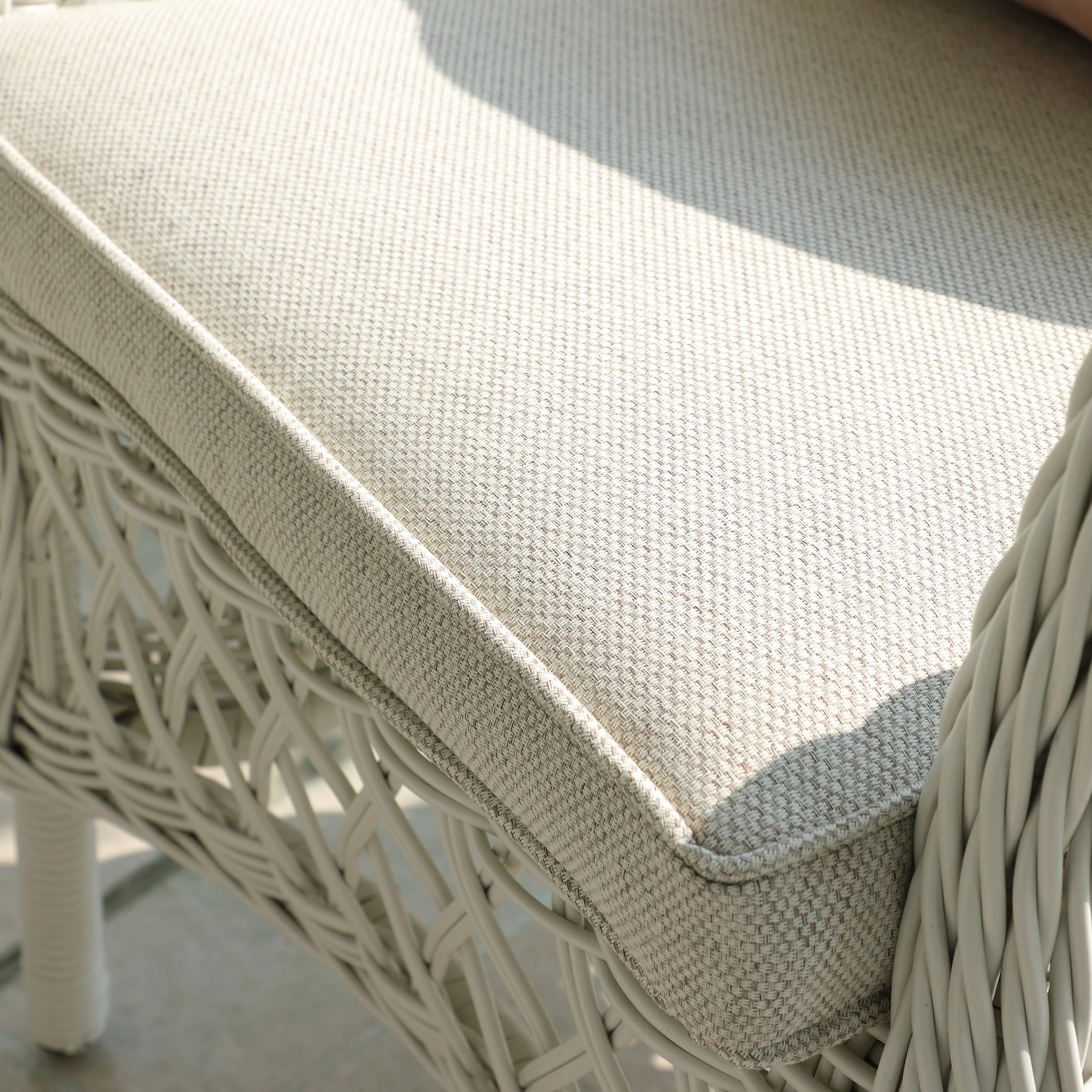 Willowbrook Lattice Weave Rattan Bistro Set, White - Image 8