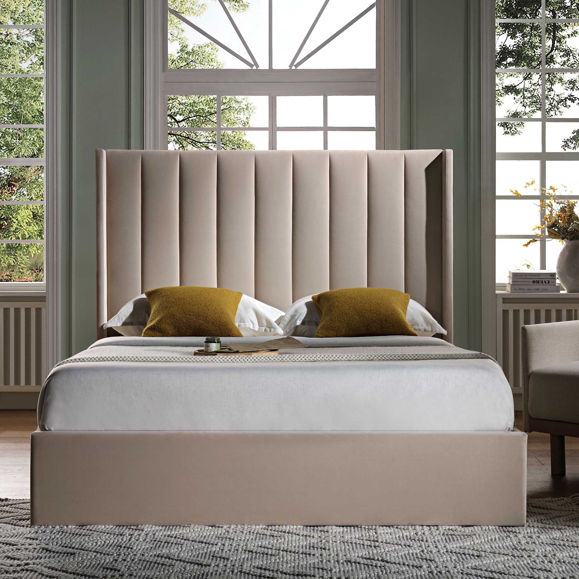 Wilton Champagne Velvet Ottoman Storage Bed - Image 2