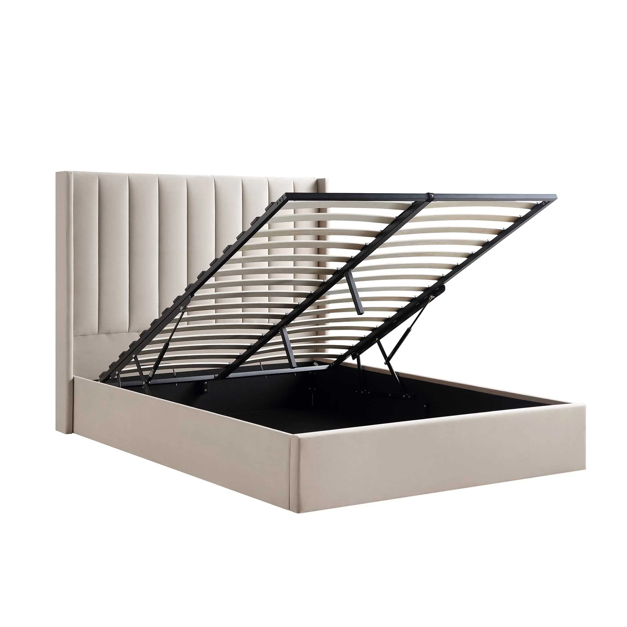 Wilton Champagne Velvet Ottoman Storage Bed - Image 8