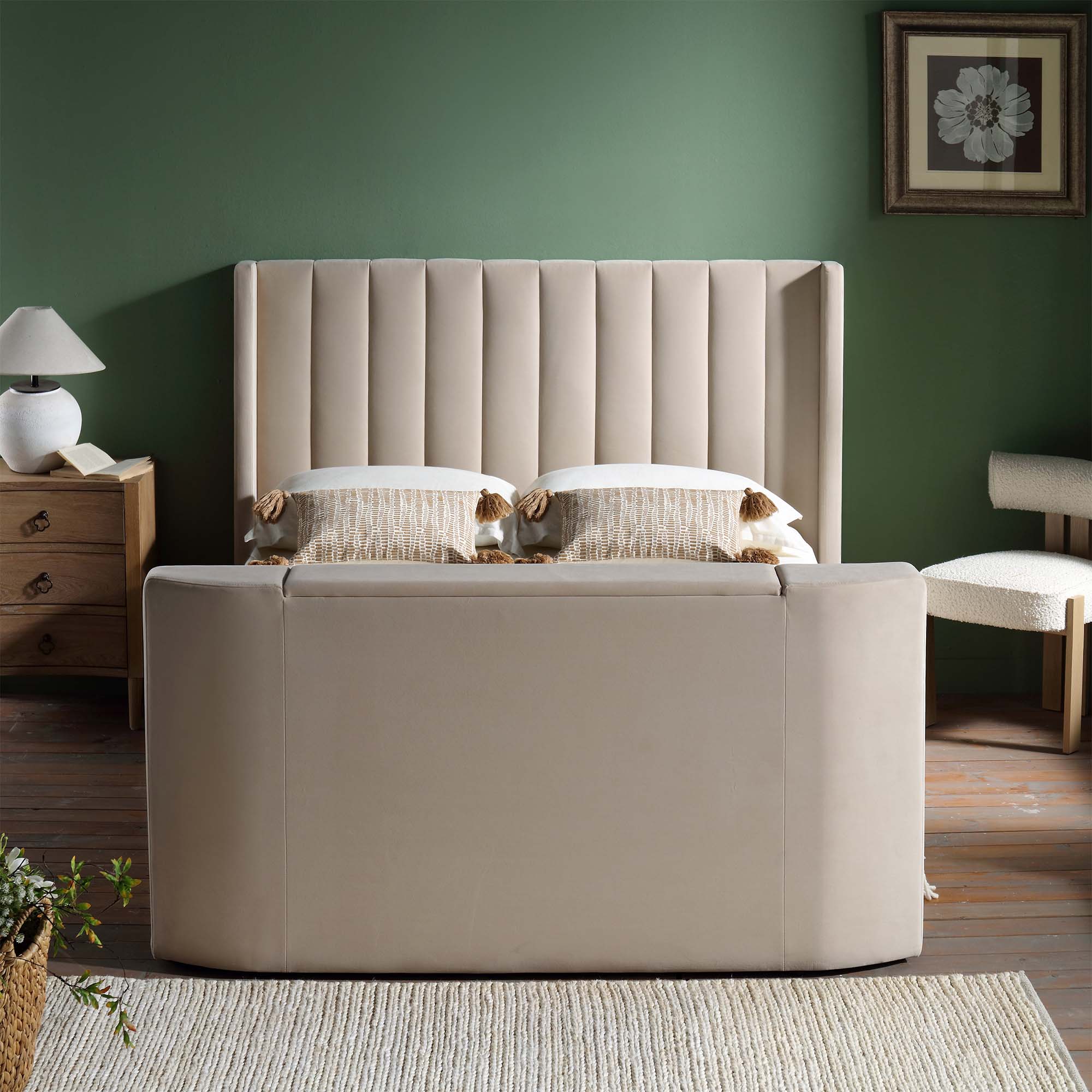Wilton Champagne Velvet Ottoman TV Bed - Image 4