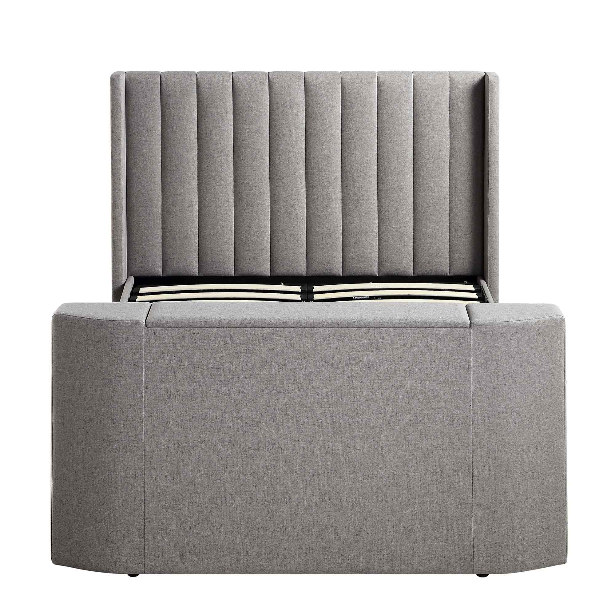 Wilton Grey Fabric Ottoman TV Bed - Image 11