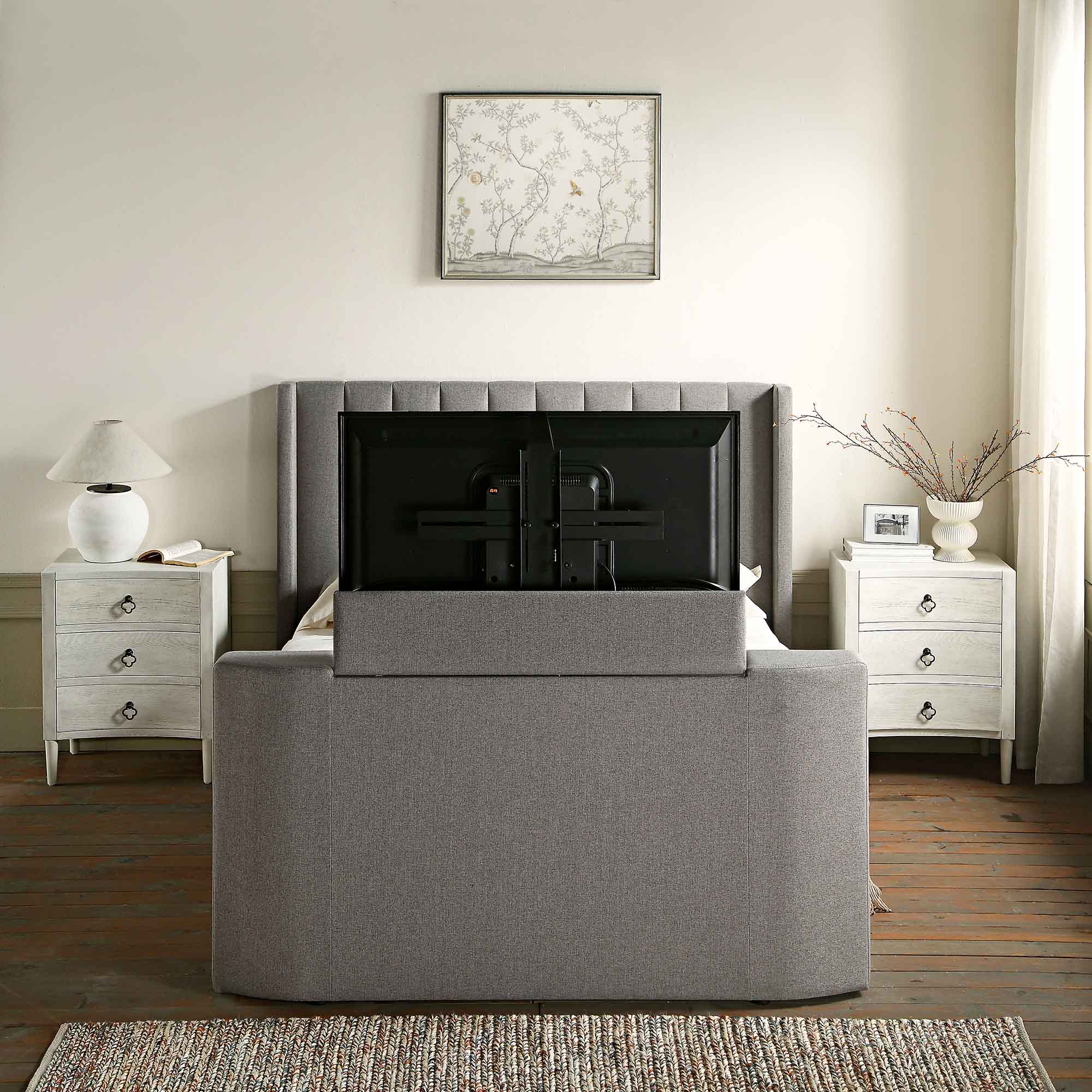 Wilton Grey Fabric Ottoman TV Bed - Image 5