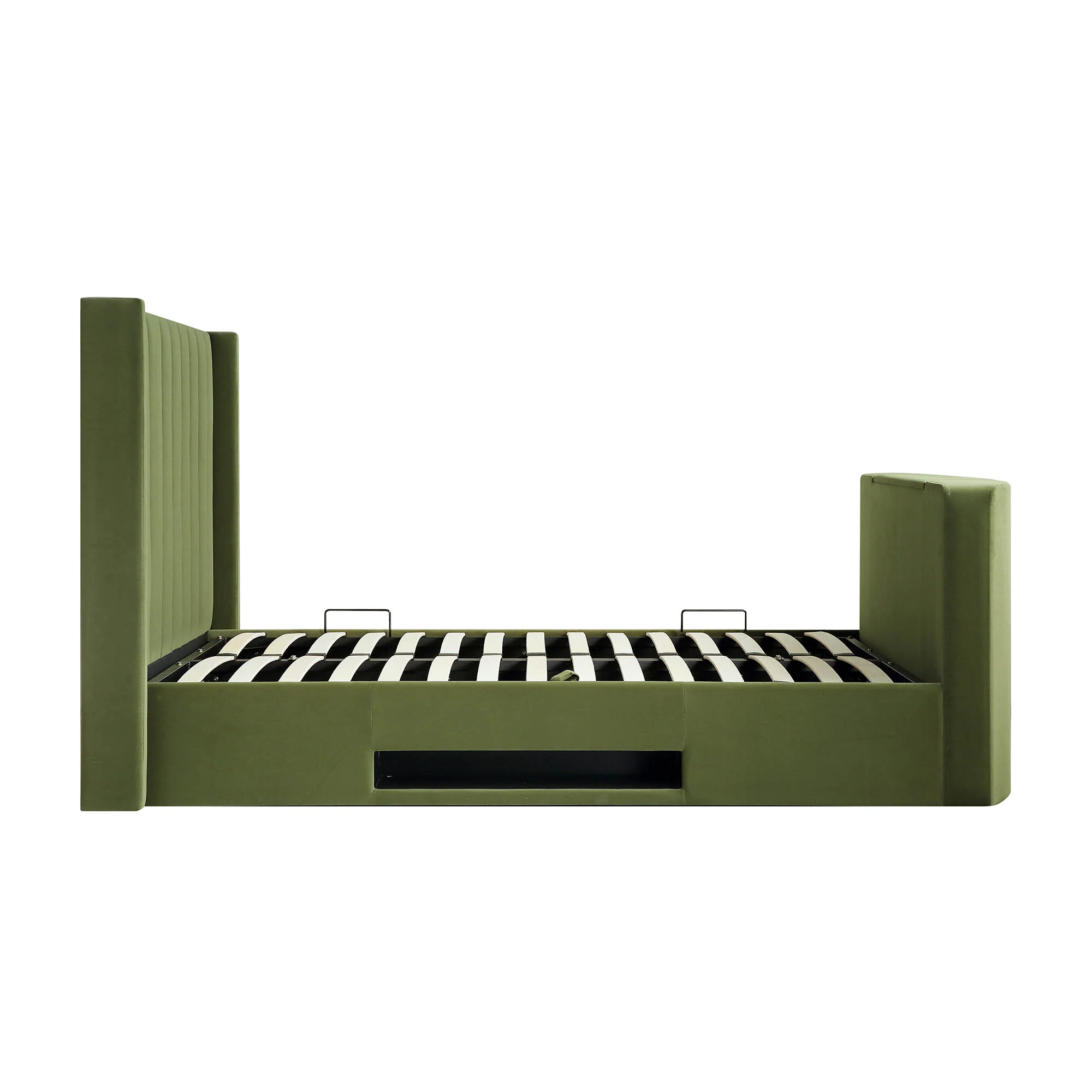 Wilton Moss Green Velvet Ottoman TV Bed - Image 11