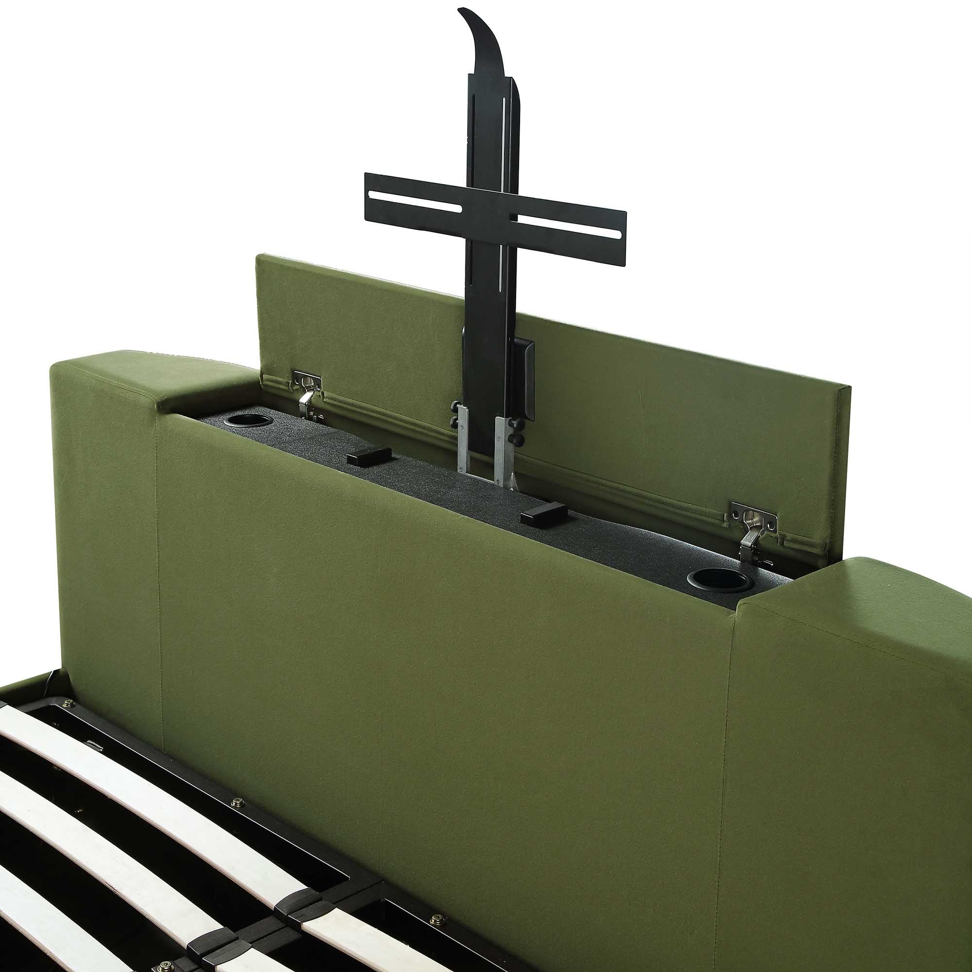 Wilton Moss Green Velvet Ottoman TV Bed - Image 17