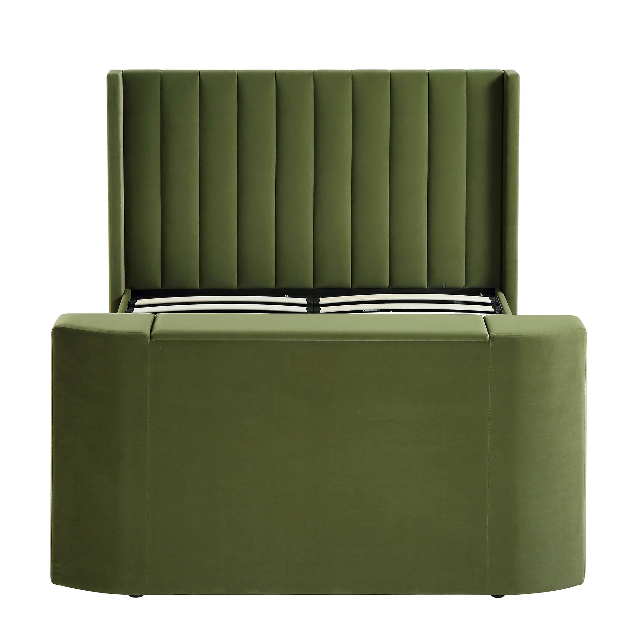 Wilton Moss Green Velvet Ottoman TV Bed - Image 7