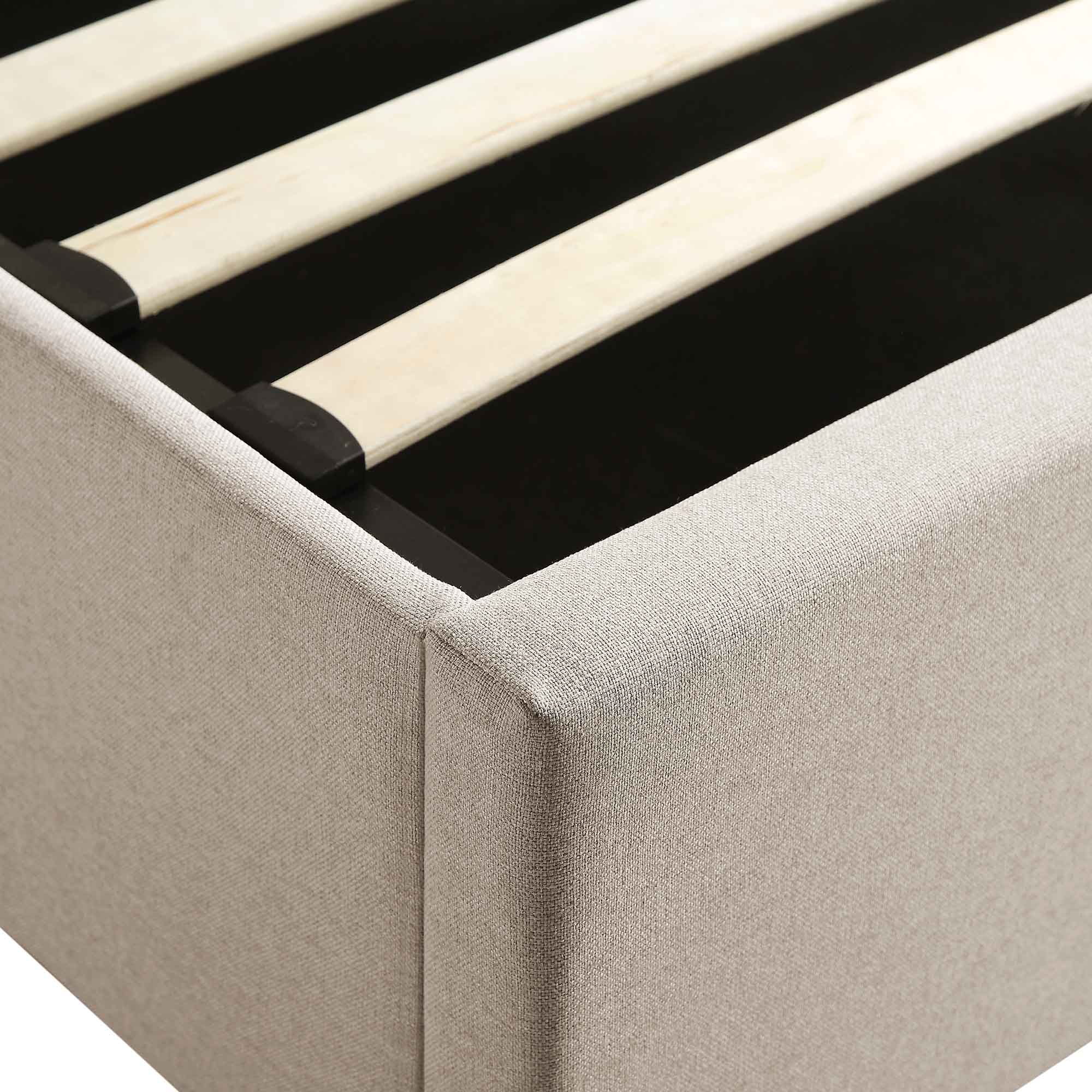 Wilton Warm Stone Fabric Ottoman Storage Bed - Image 14