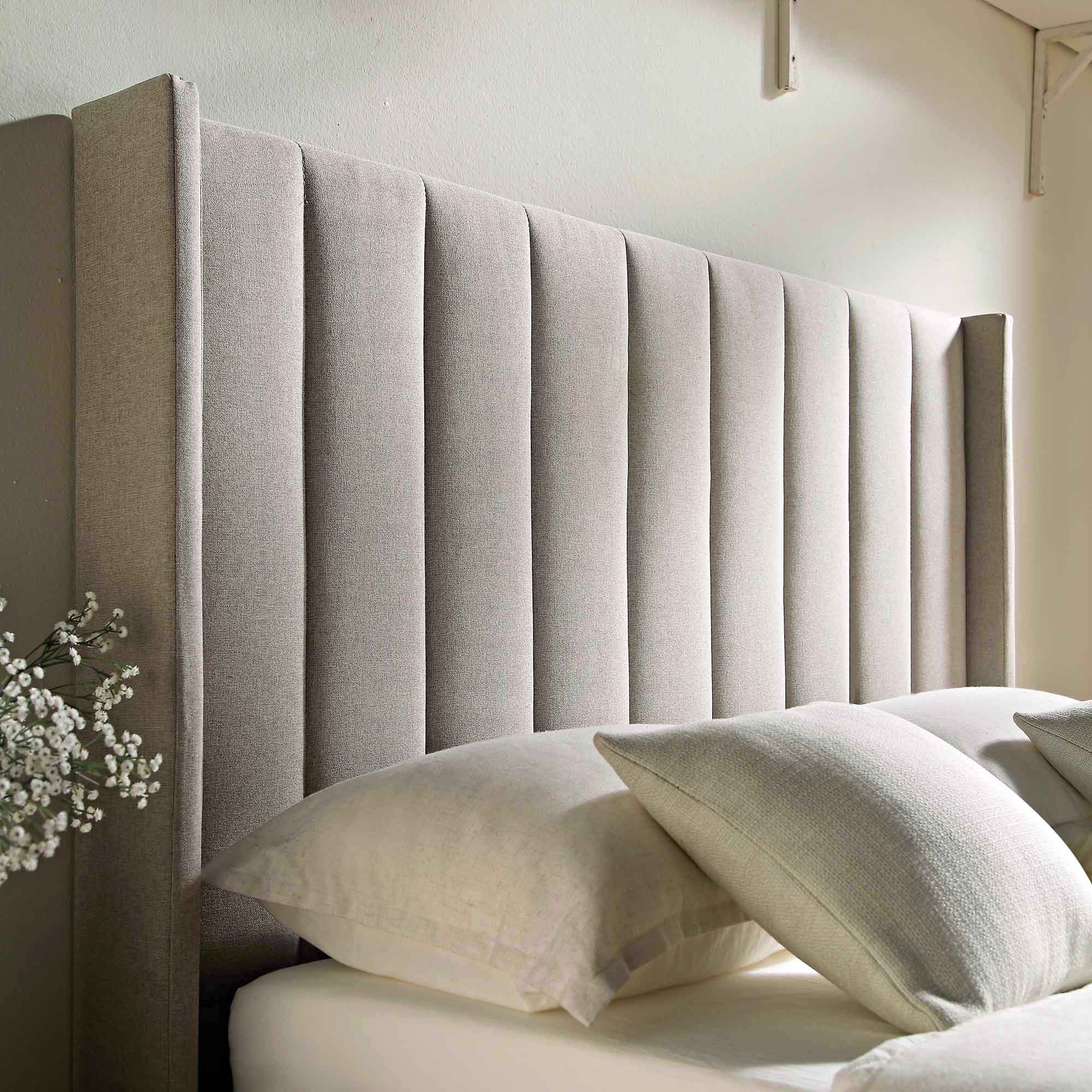 Wilton Warm Stone Fabric Ottoman Storage Bed - Image 4