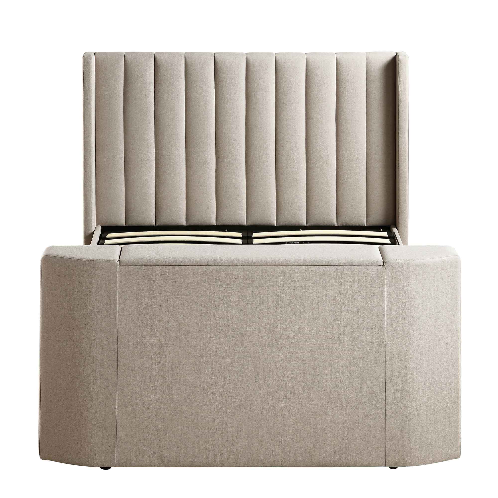 Wilton Warm Stone Fabric Ottoman TV Bed - Image 11