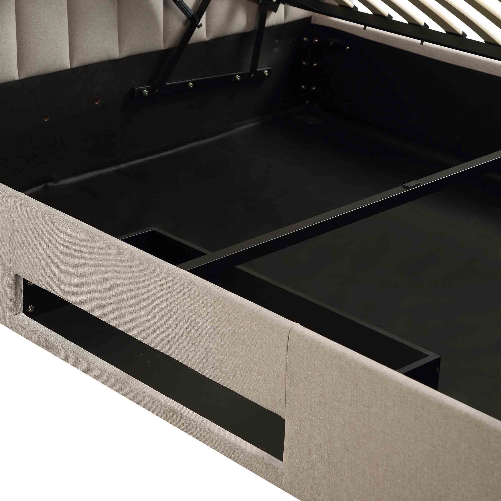 Wilton Warm Stone Fabric Ottoman TV Bed - Image 15